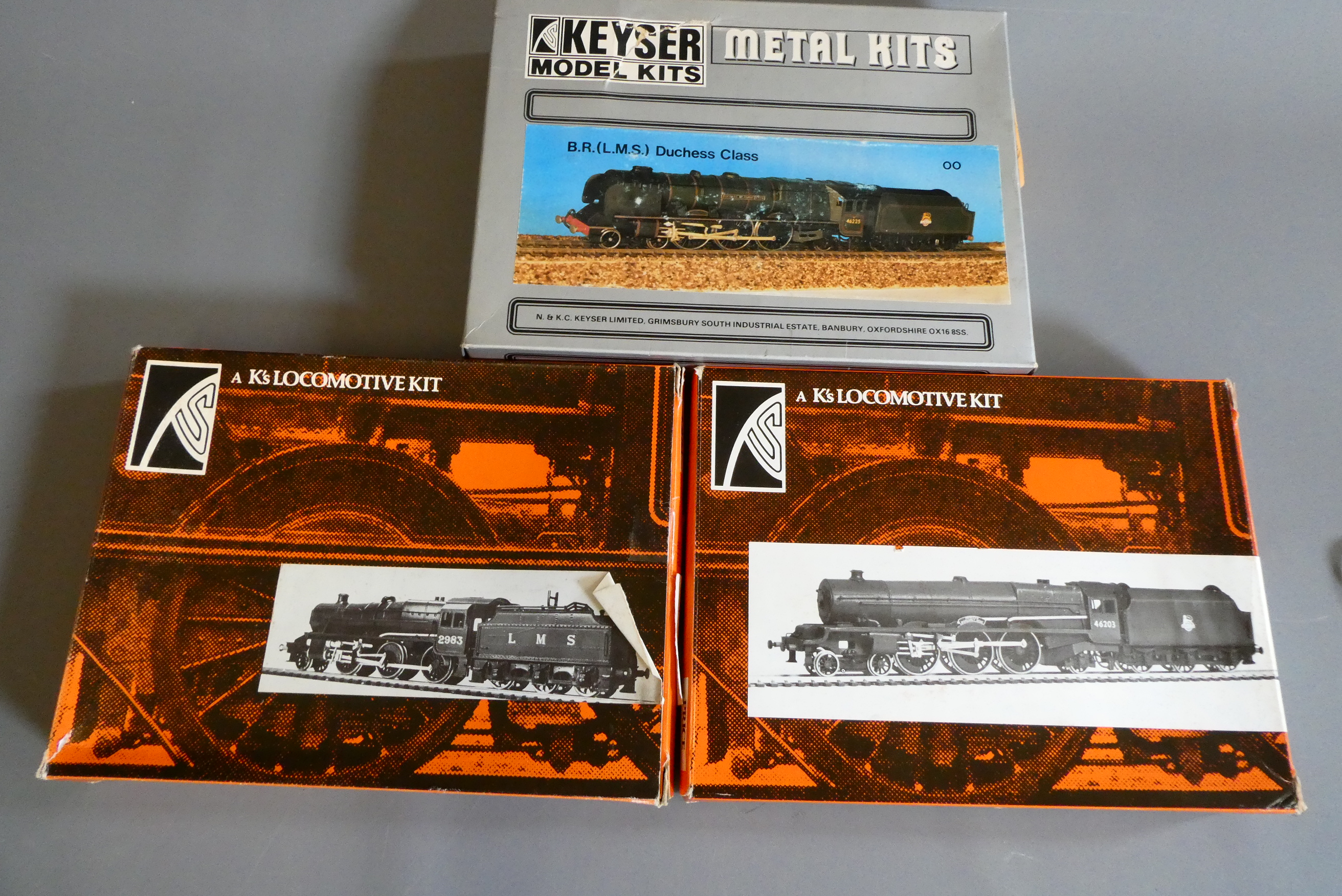 Three Keyser kits comprising BR Duchess Class, LMS Mogul and LMS Princess Royal. All in good sealed Image