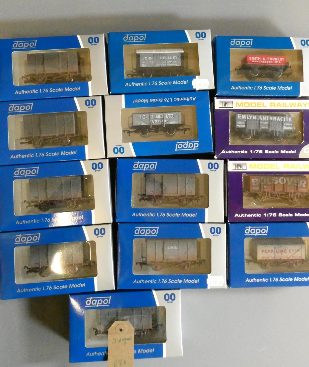 Thirteen Dapol goods wagons, all items boxed, excellent to mint (Est. plus 24% premium inc. VAT) Image