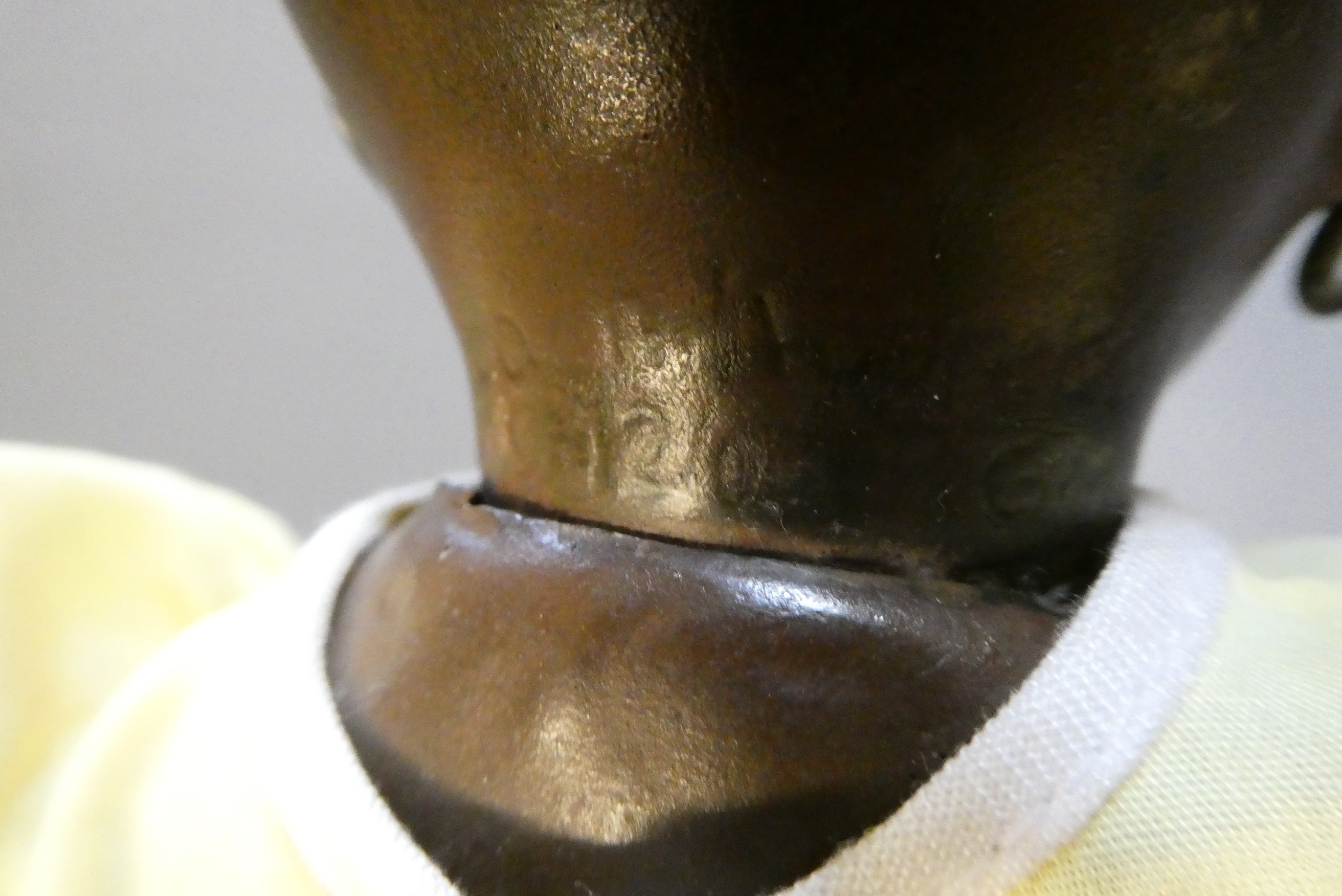 A Heubach Koppelsdorf bisque socket head doll, with brown glass fixed eyes, painted hair, earrings, Image