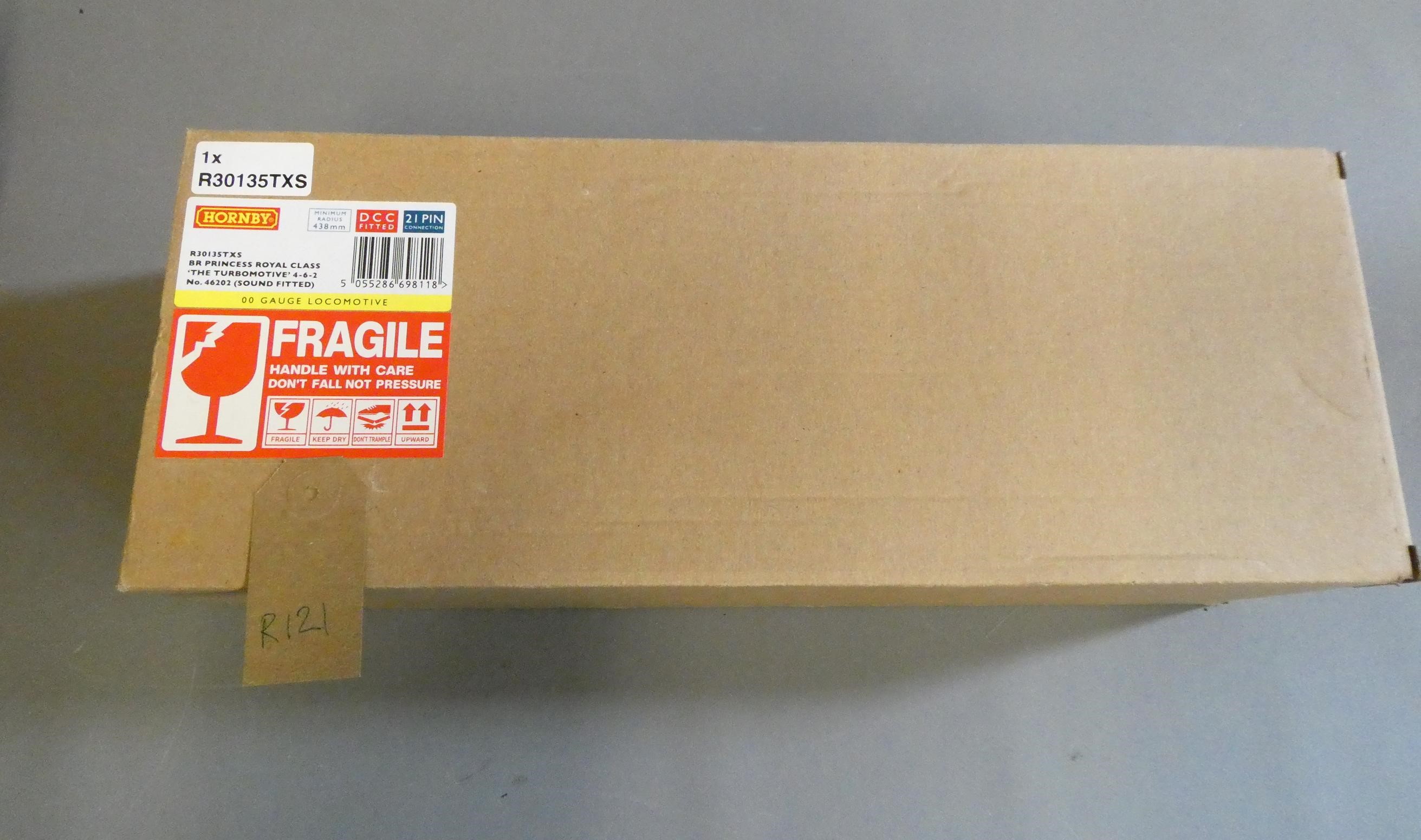 Hornby Princess Royal Class Turbomotive finished in British Railways black livery, factory fitted Image