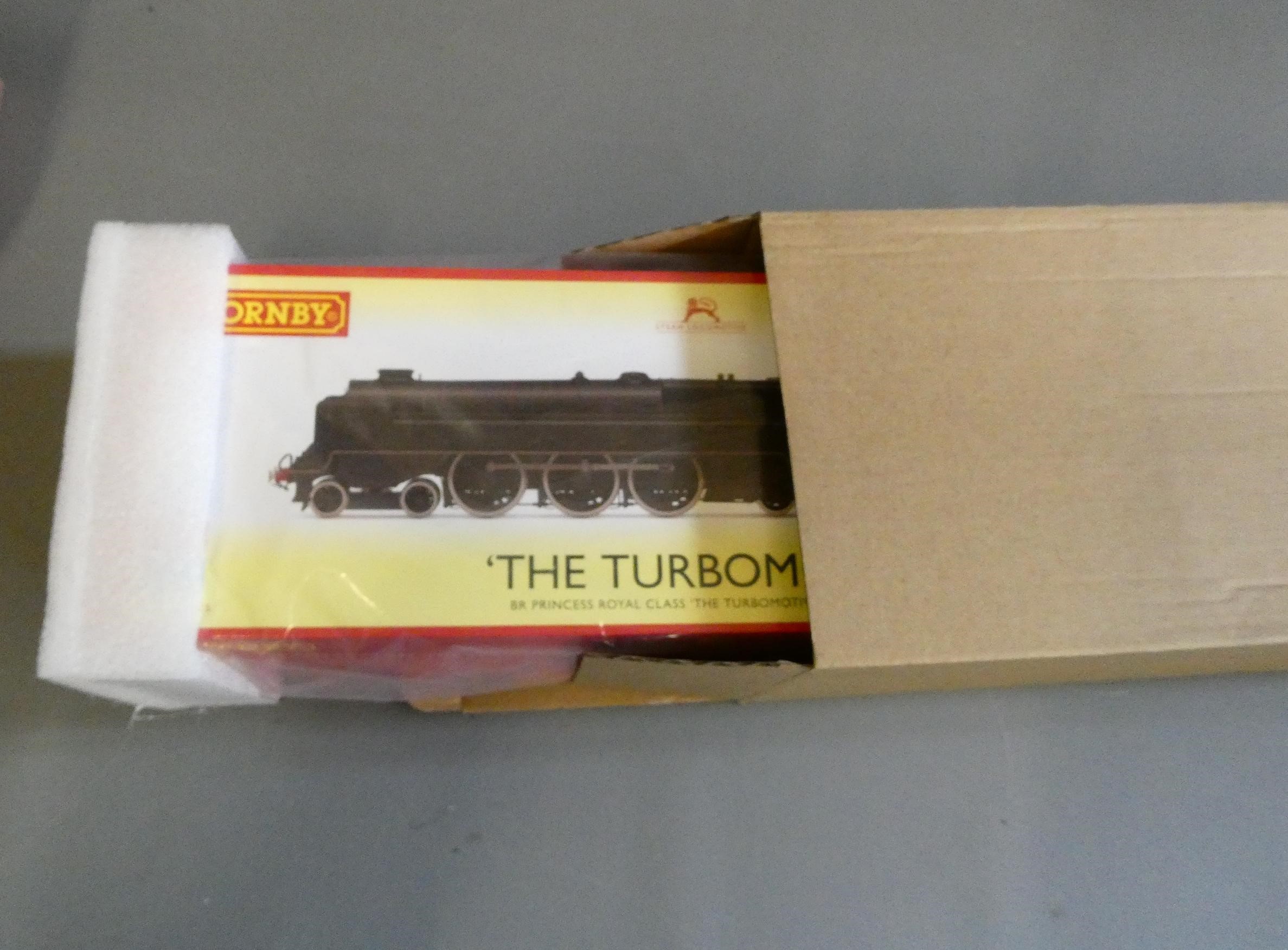 Hornby Princess Royal Class Turbomotive finished in British Railways black livery, factory fitted Image