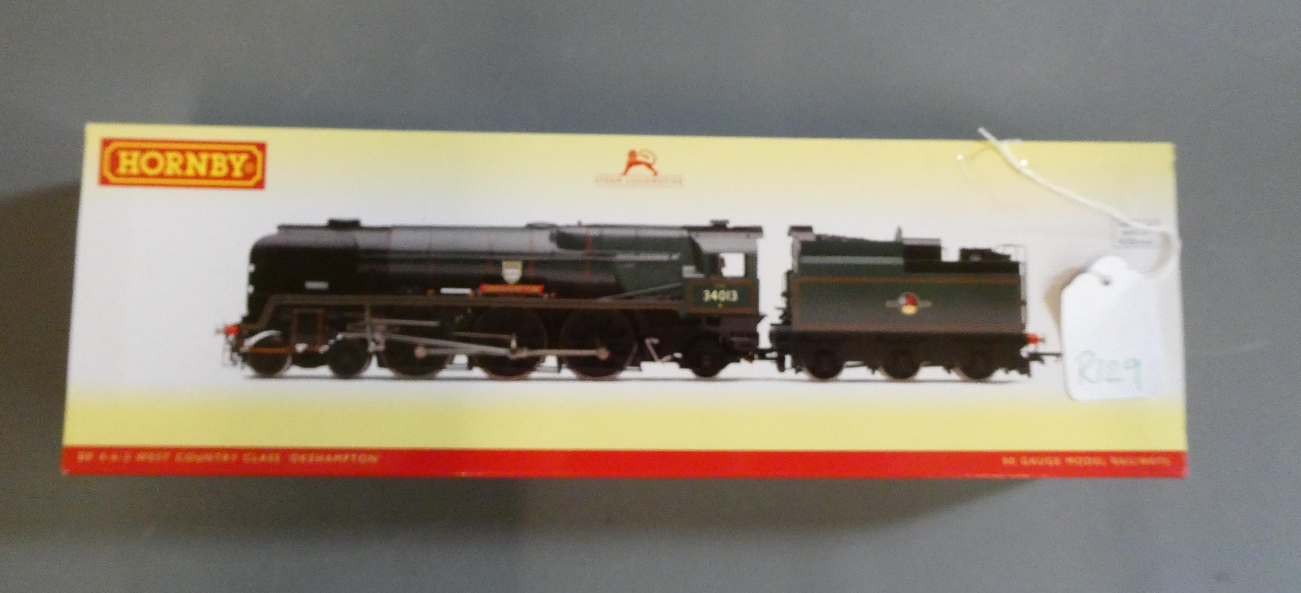 Hornby rebuilt West Country Class Locomotive Oakhampton finished in British Railways green livery, Image