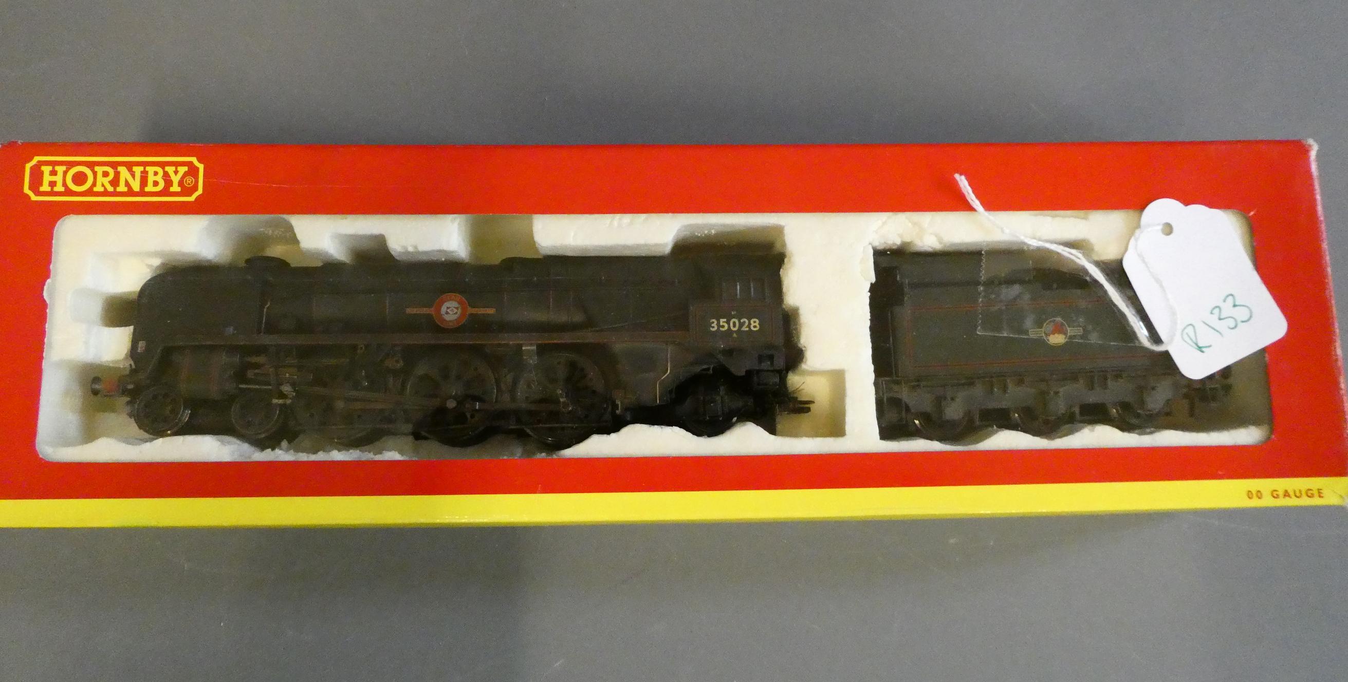 Hornby rebuilt Merchant Navy Class Clan Line finished in British Railways green livery, some storage Image