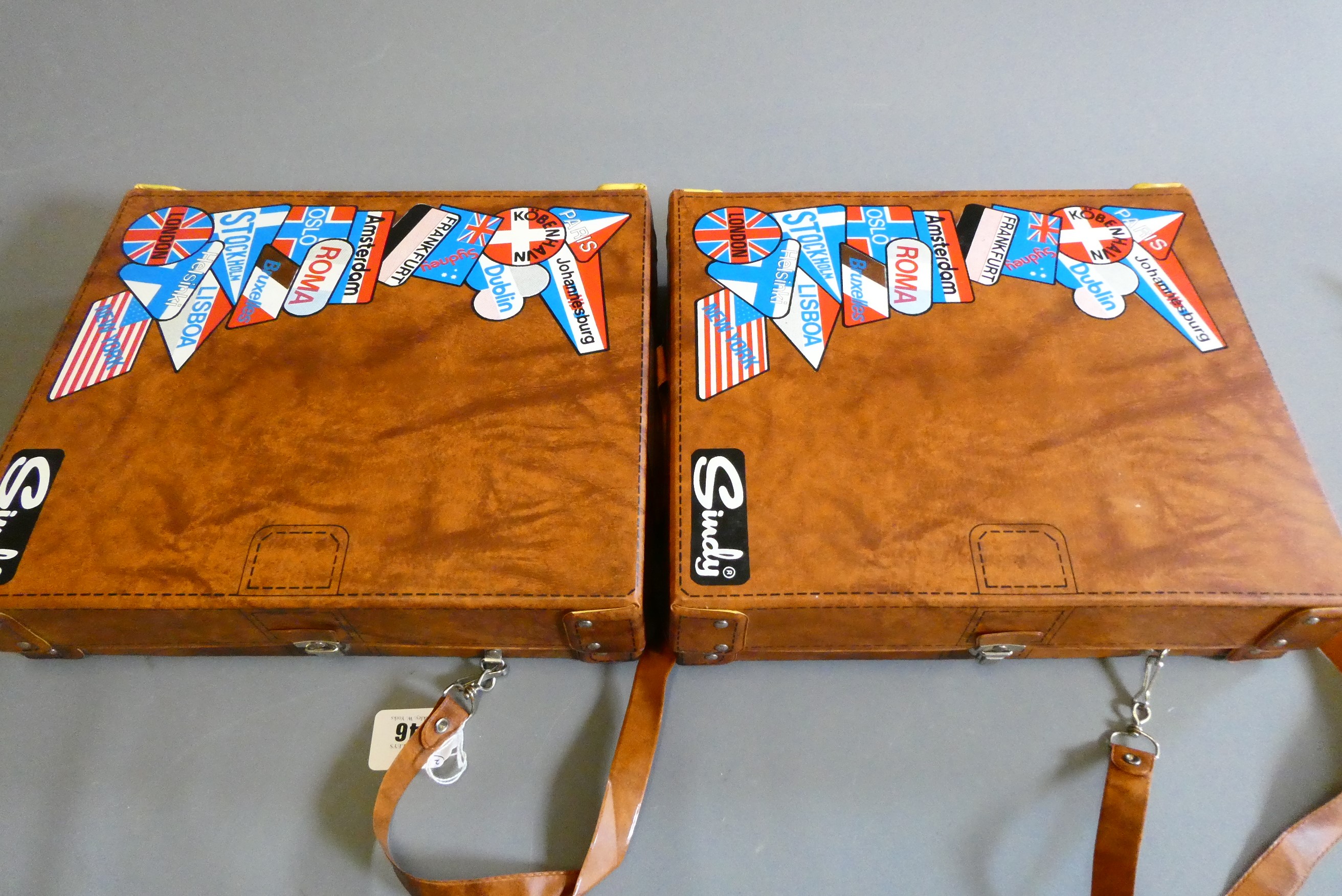 Two Sindy cases containing two Sindy dolls and a large quantity of clothing and accessories (Est. Image