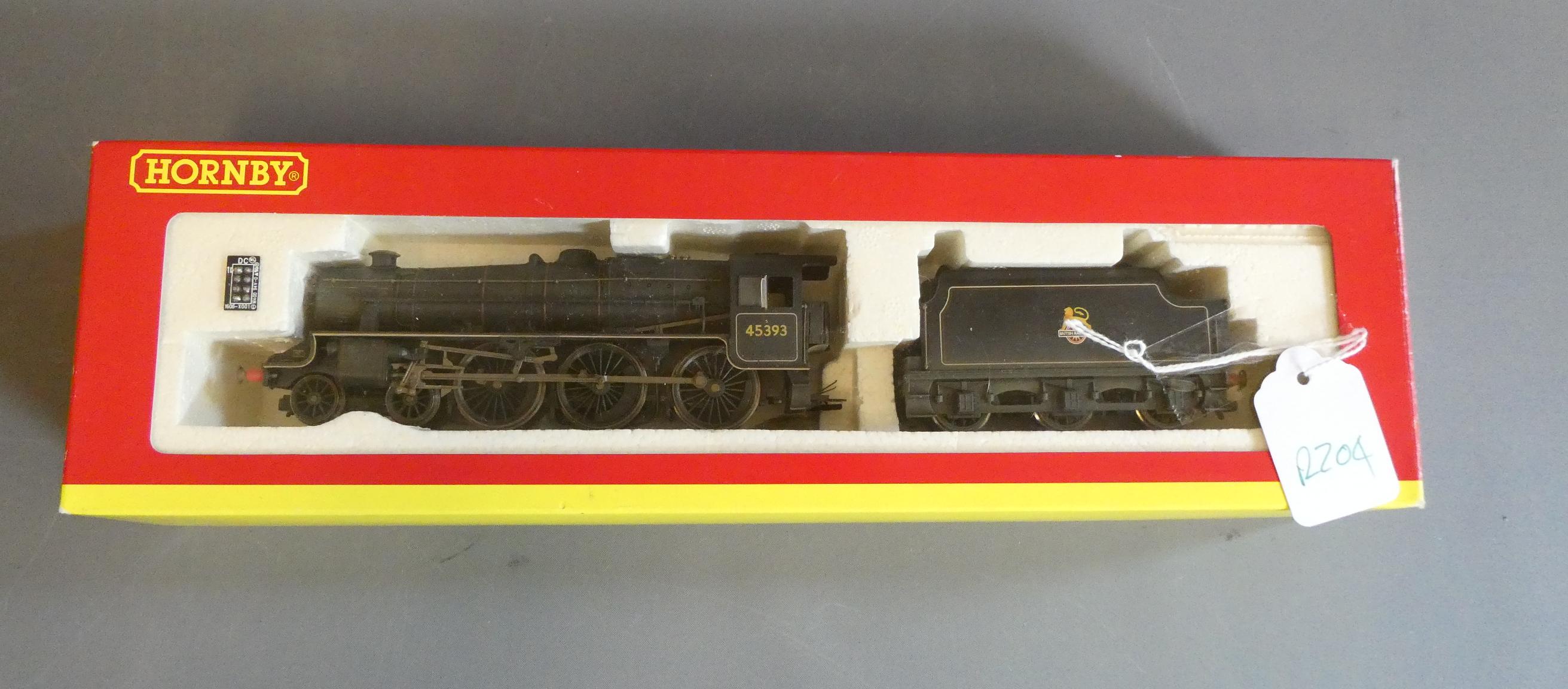 Hornby Class 5 locomotive finished in weathered British Railways mixed traffic livery, early totem Image
