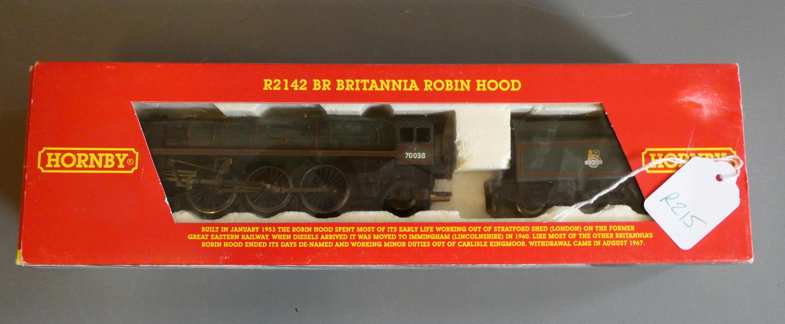 Hornby Britannia Class locomotive Robin Hood finished in British Railways green livery 7038 early Image