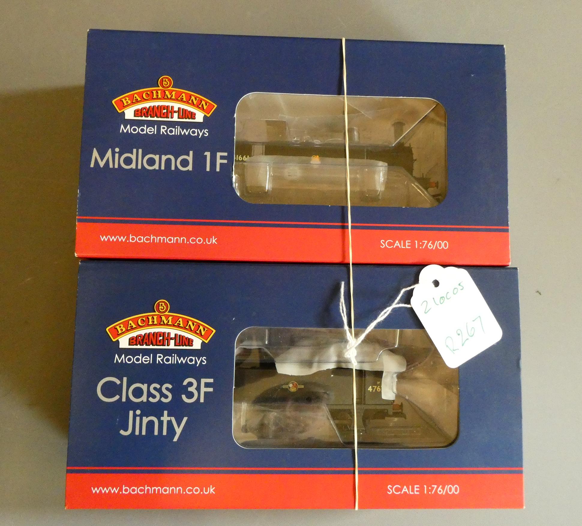 Bachmann Class 1F finished in British Railways black livery early totem 41661 and a Class 3 F Jinty Image