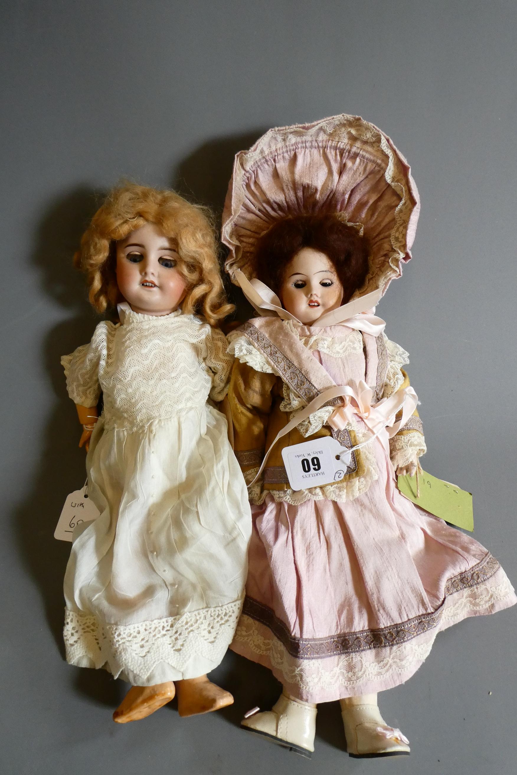Two SFBJ bisque socket head dolls Image