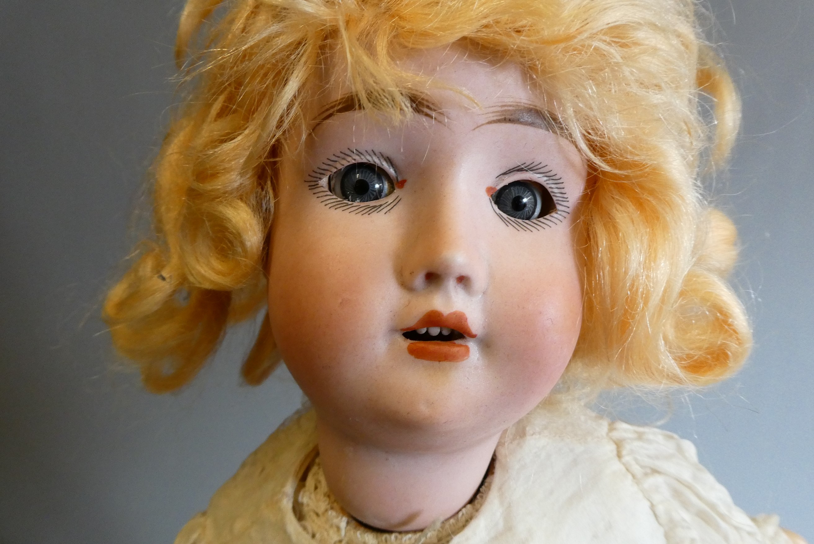 Two German bisque socket head dolls Image
