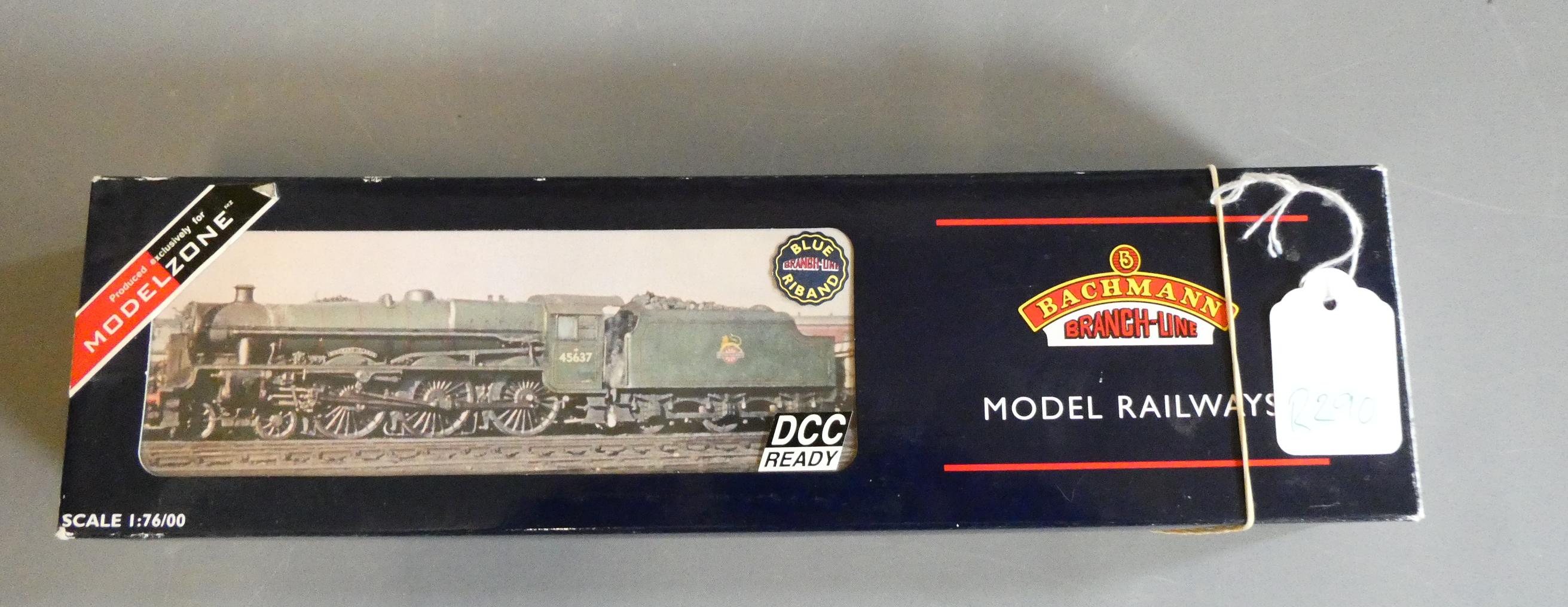 Bachmann Jubilee Class locomotive finished in British Railways light green livery 45637 Windward Image