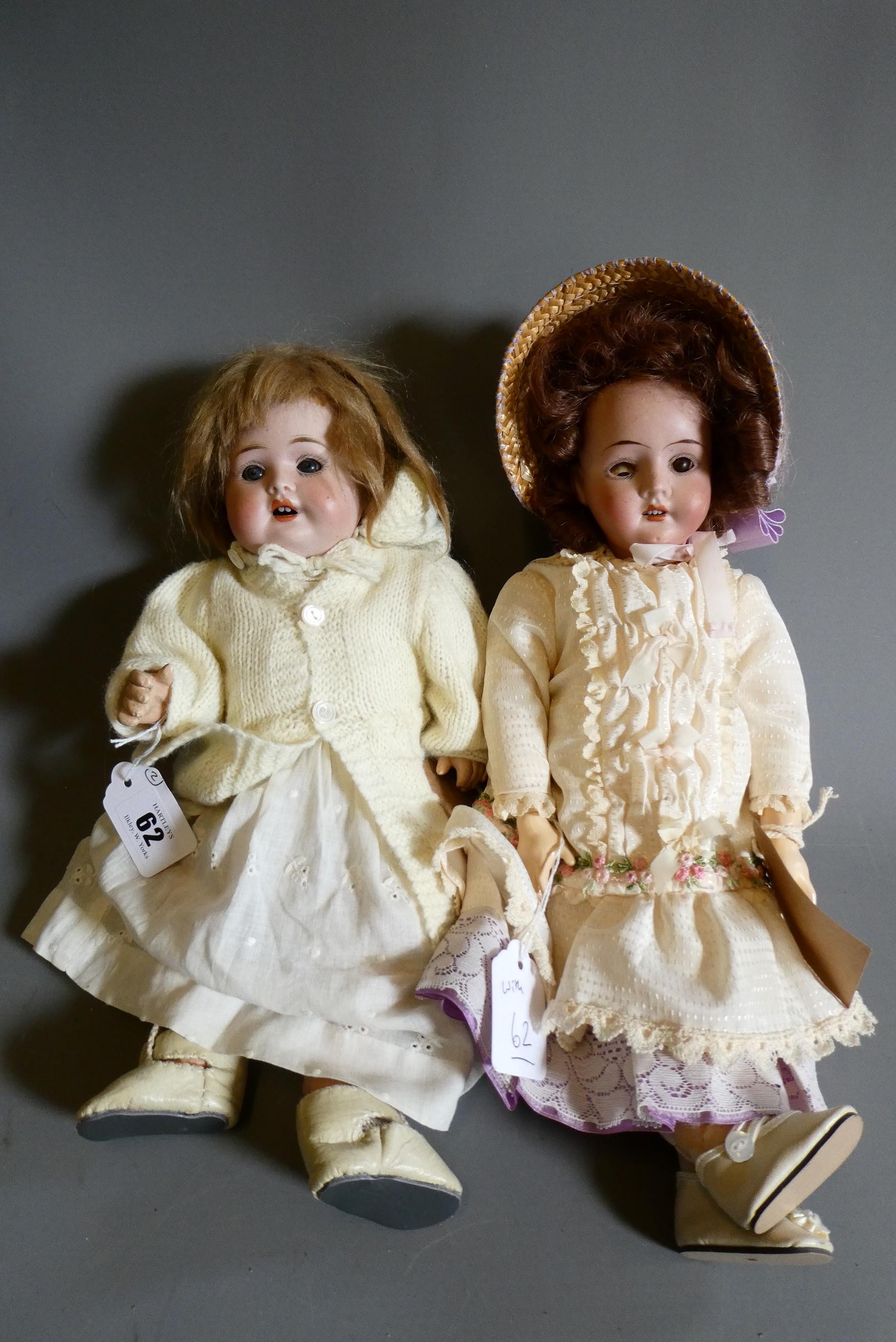 Two Theodore Recknagel bisque socket head dolls Image