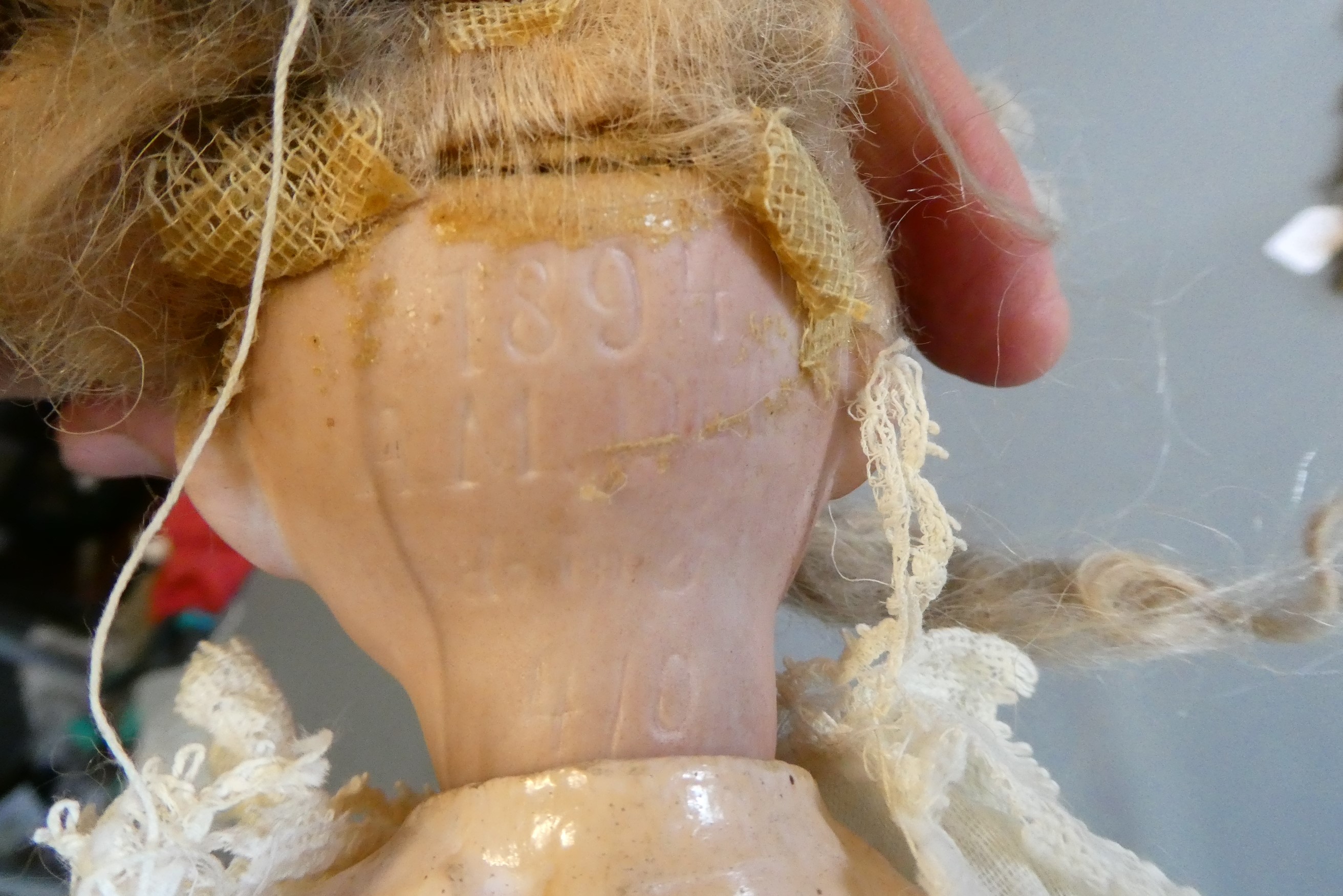 Two German bisque socket head dolls Image