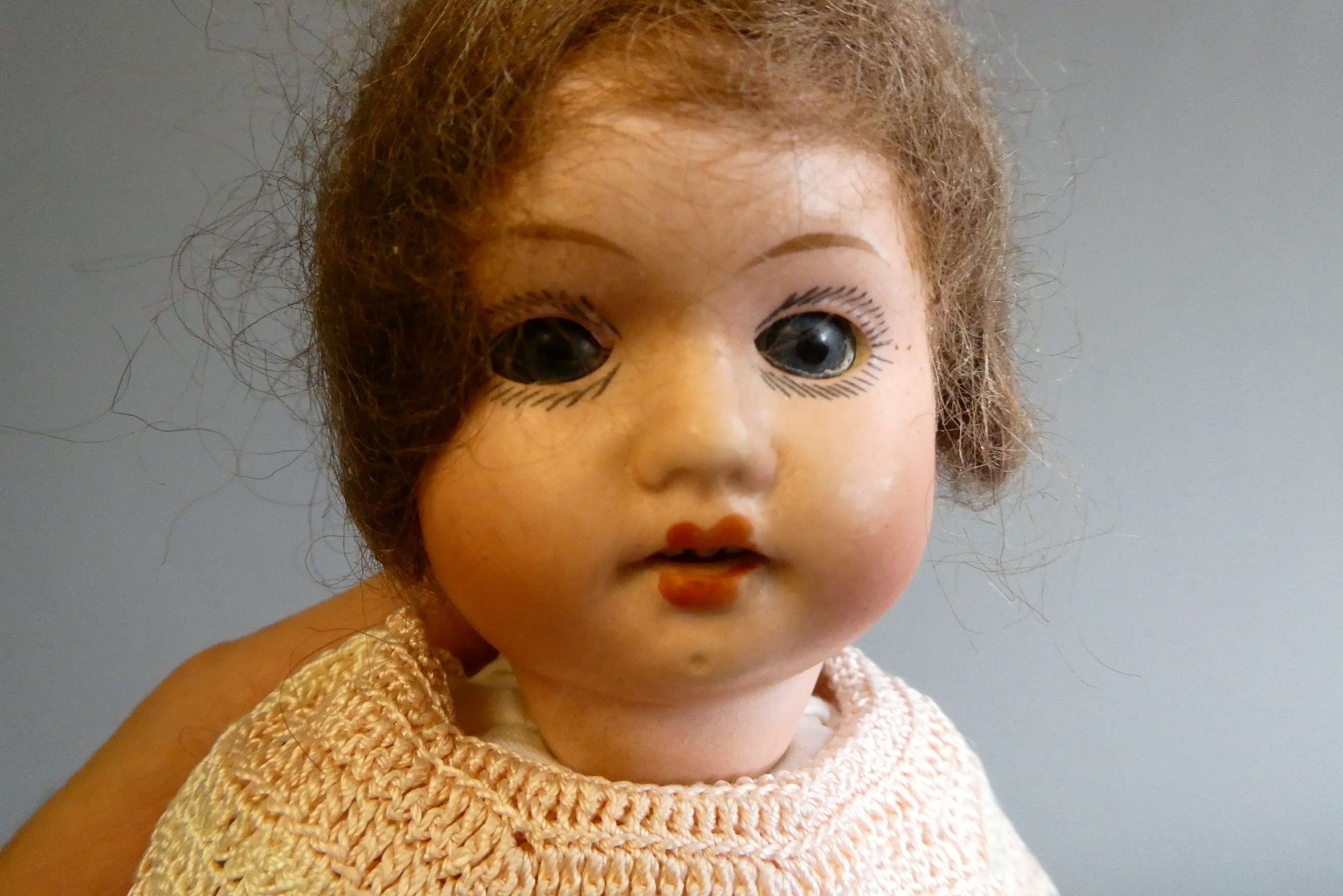 Two German bisque socket head dolls Image