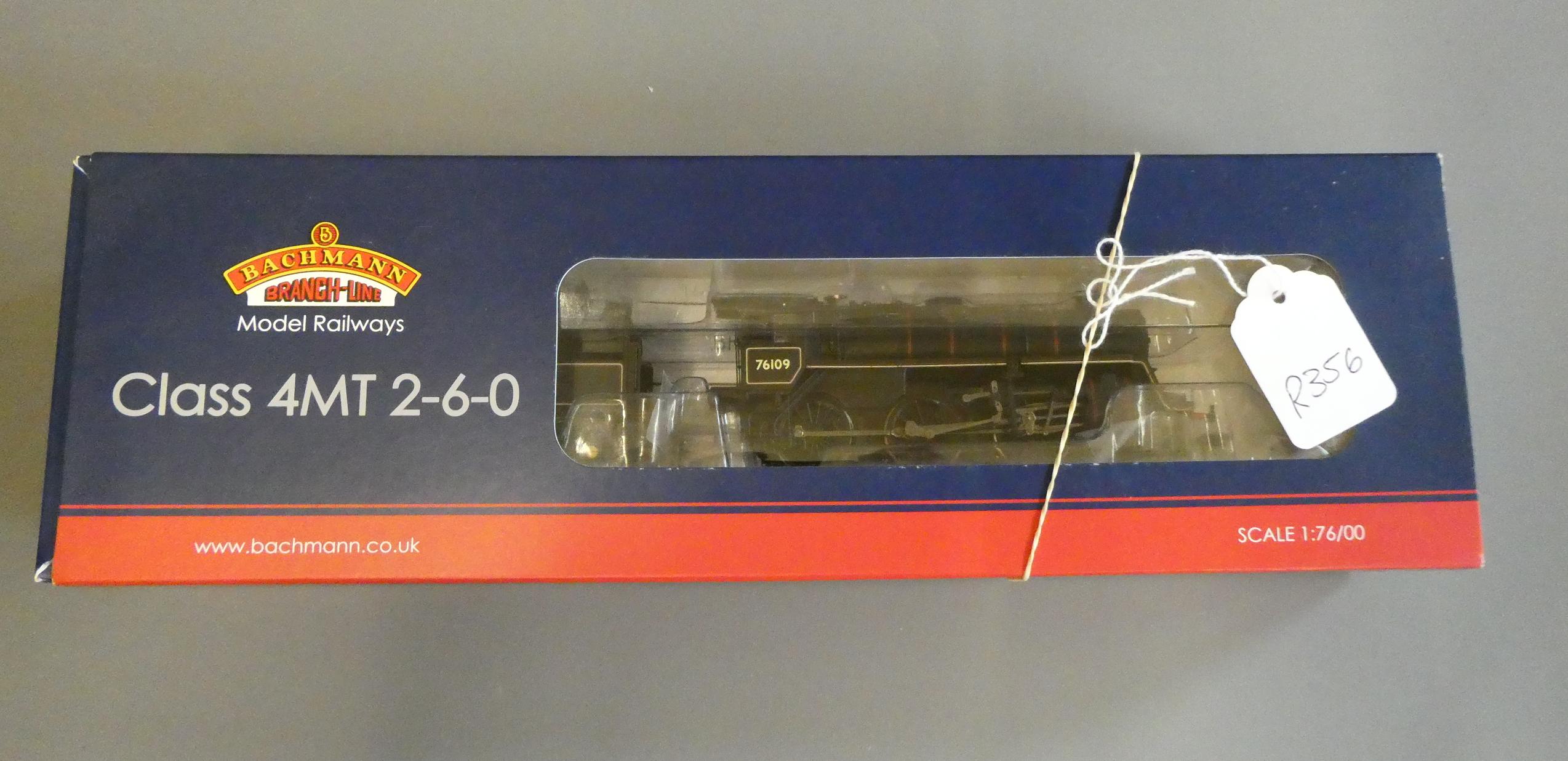 Bachmann Standard Class 4MT finished in BR lined black, late crest 76109, fitted with Gaugemaster Image