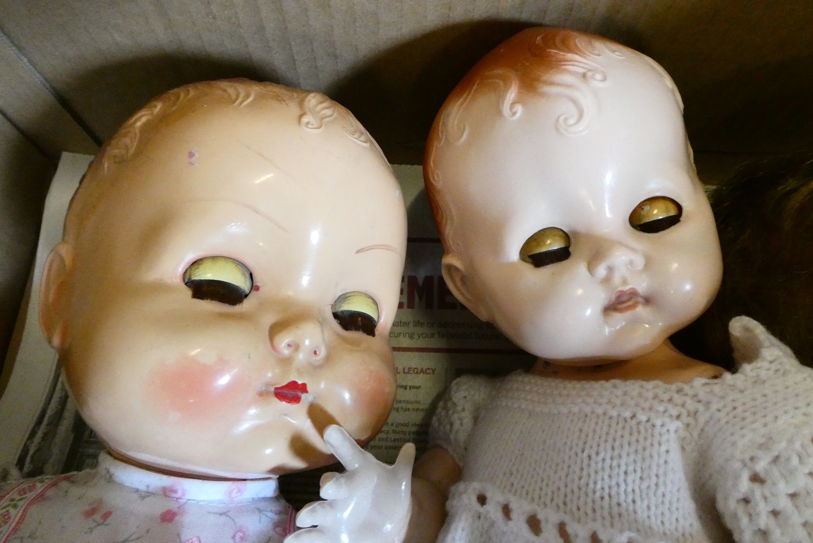 Six vintage dolls, including a Roddy plastic walker, a Rosebud doll, and a Pedigree doll, largest Image