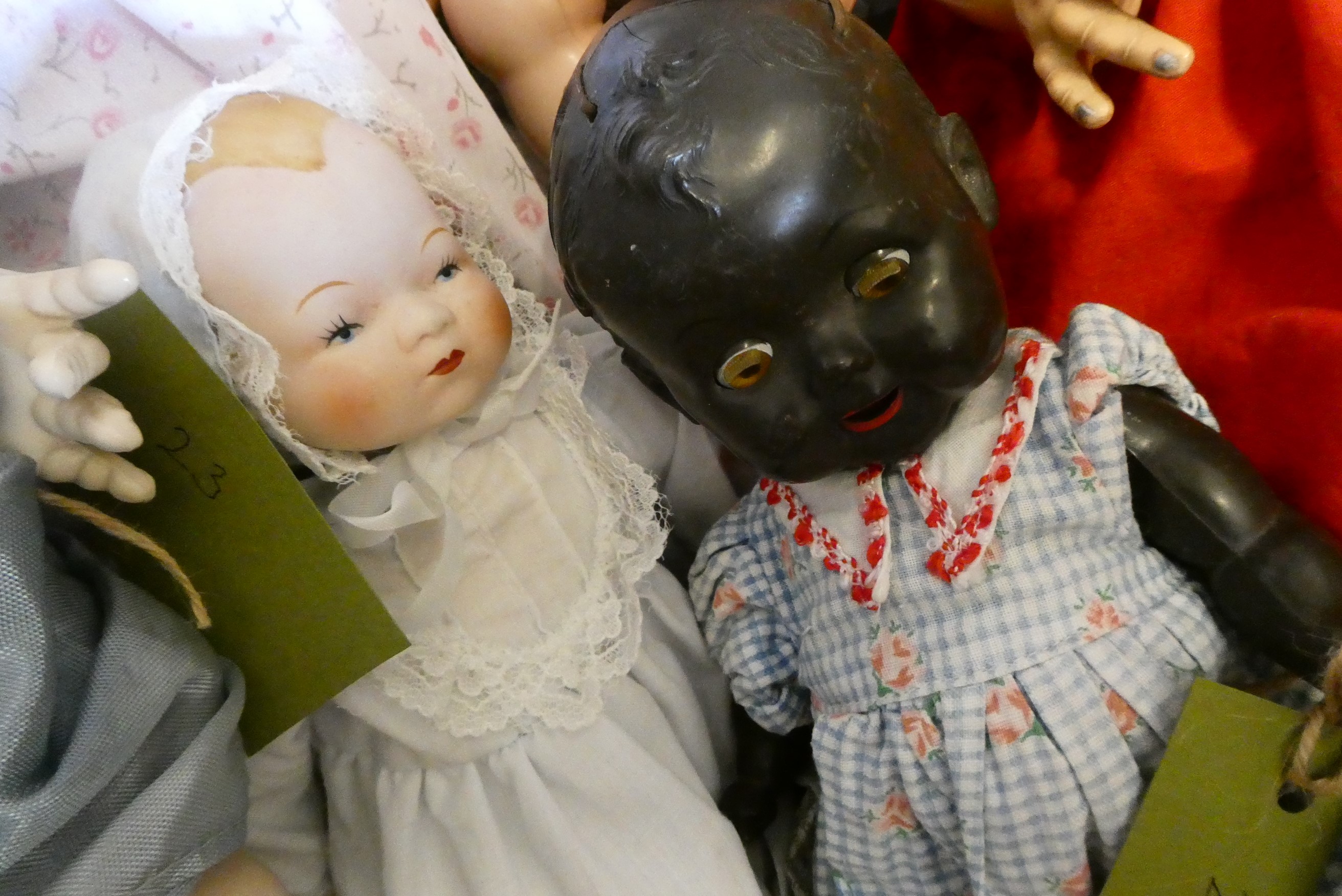 Six vintage dolls, including a Roddy plastic walker, a Rosebud doll, and a Pedigree doll, largest Image