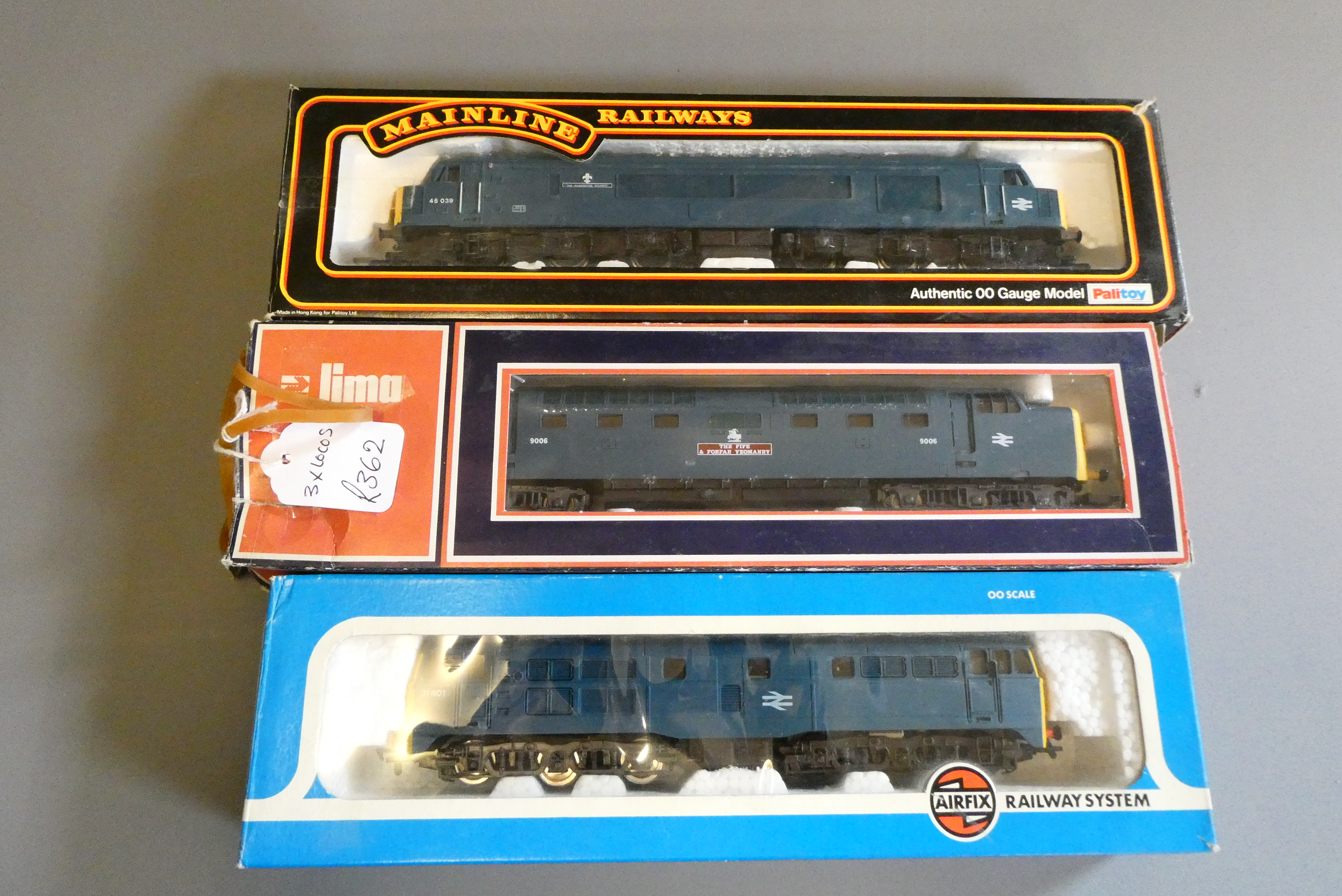 Three diesel locomotives comprising Airfix Class 31 401 Image