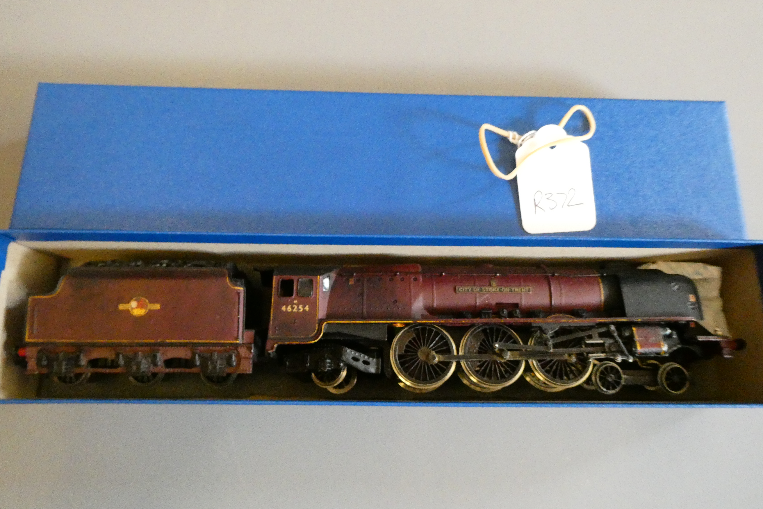 Hornby Dublo City of Stoke on Trent 46254 finished in BR red, re-wheeled and weathered. Fair (Est. Image