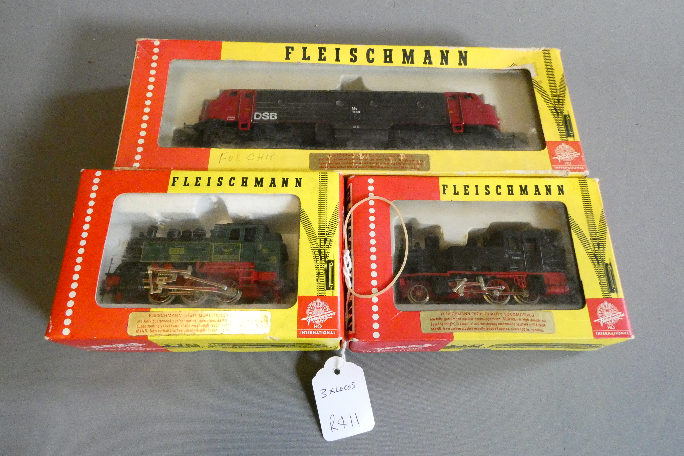 Fleischmann 4273 DSB Class 1100, 4028 0-6-0 Rack tank locomotive and 4016 2-4-0 Class 70, boxed, Image