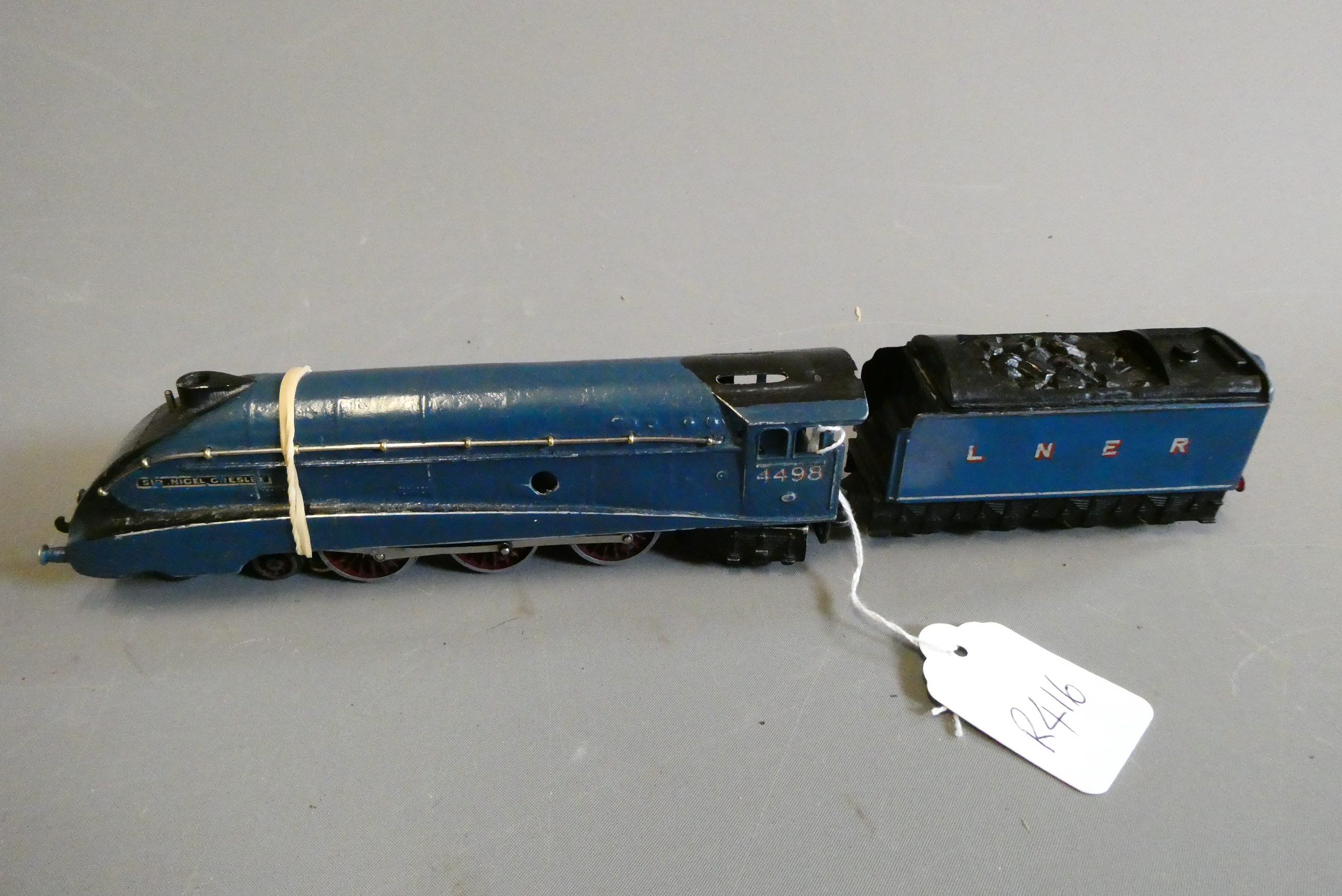 Hornby Dublo pre-war clockwork Sir Nigel Gresley, body fitted to post war electric chassis with Image