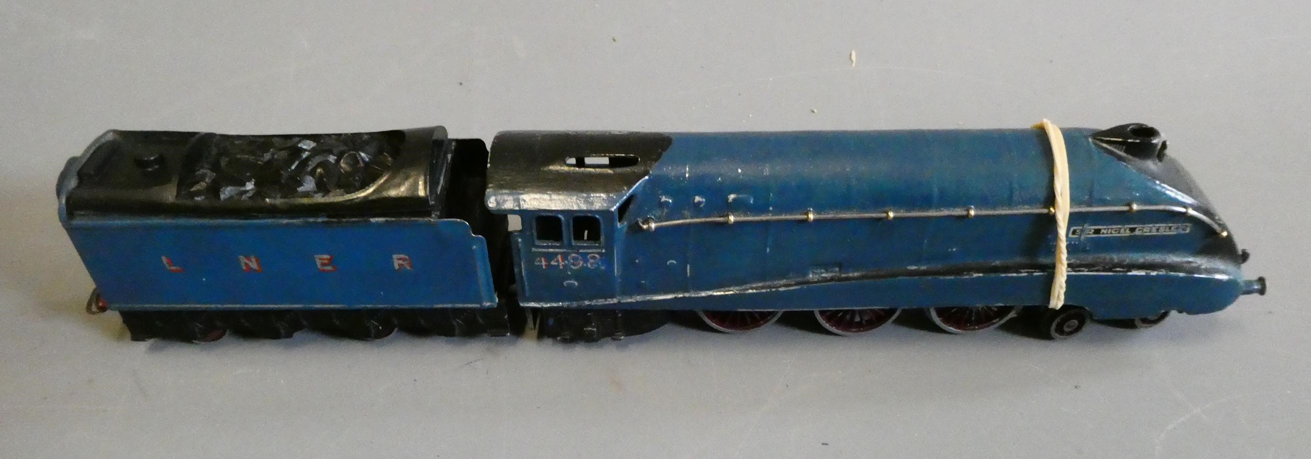 Hornby Dublo pre-war clockwork Sir Nigel Gresley, body fitted to post war electric chassis with Image
