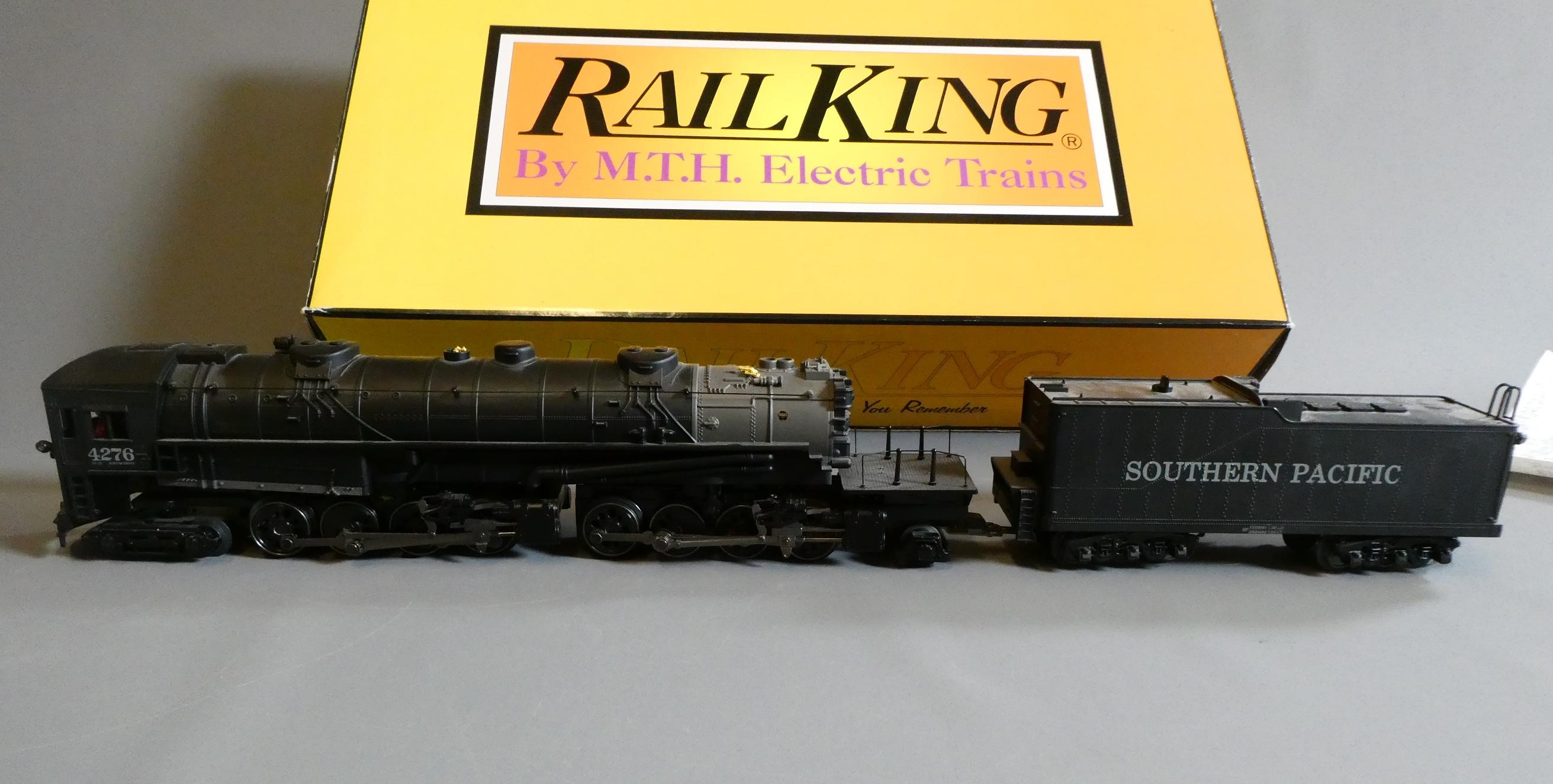 MTH Rail King 0-gauge 3-Rail 4-8-8-2 Cab forward steam locomotive Southern Pacific Railway. Boxed in Image