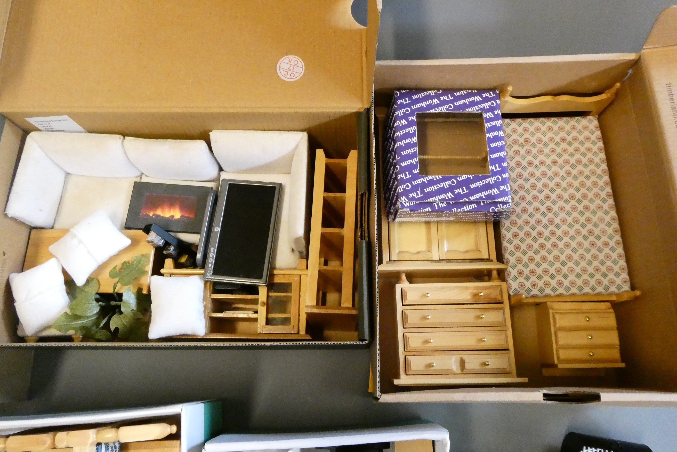 A large quantity of doll's house furniture Image