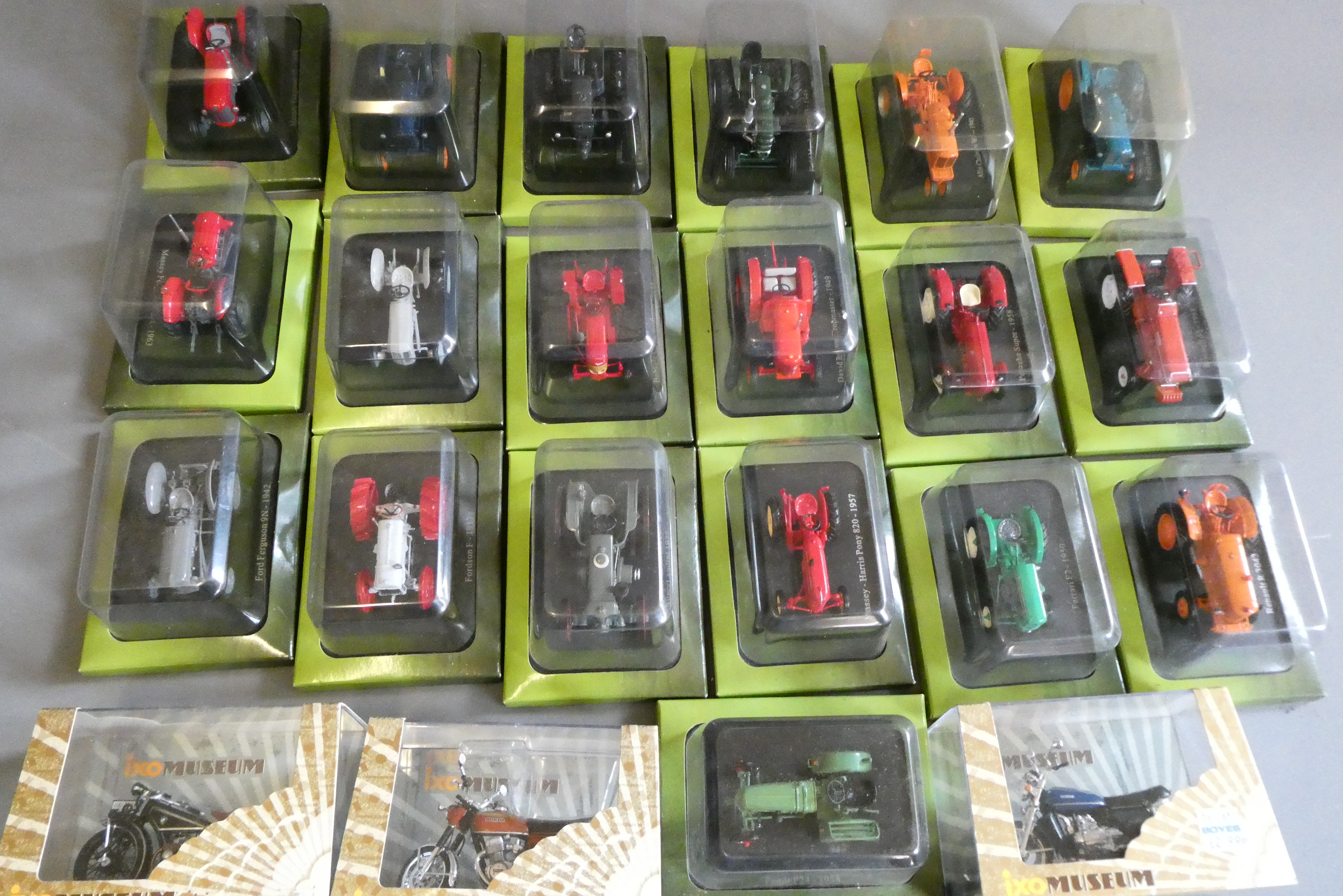 Nineteen Hachette historic tractor models, all items boxed, excellent to mint, and three IXO small Image