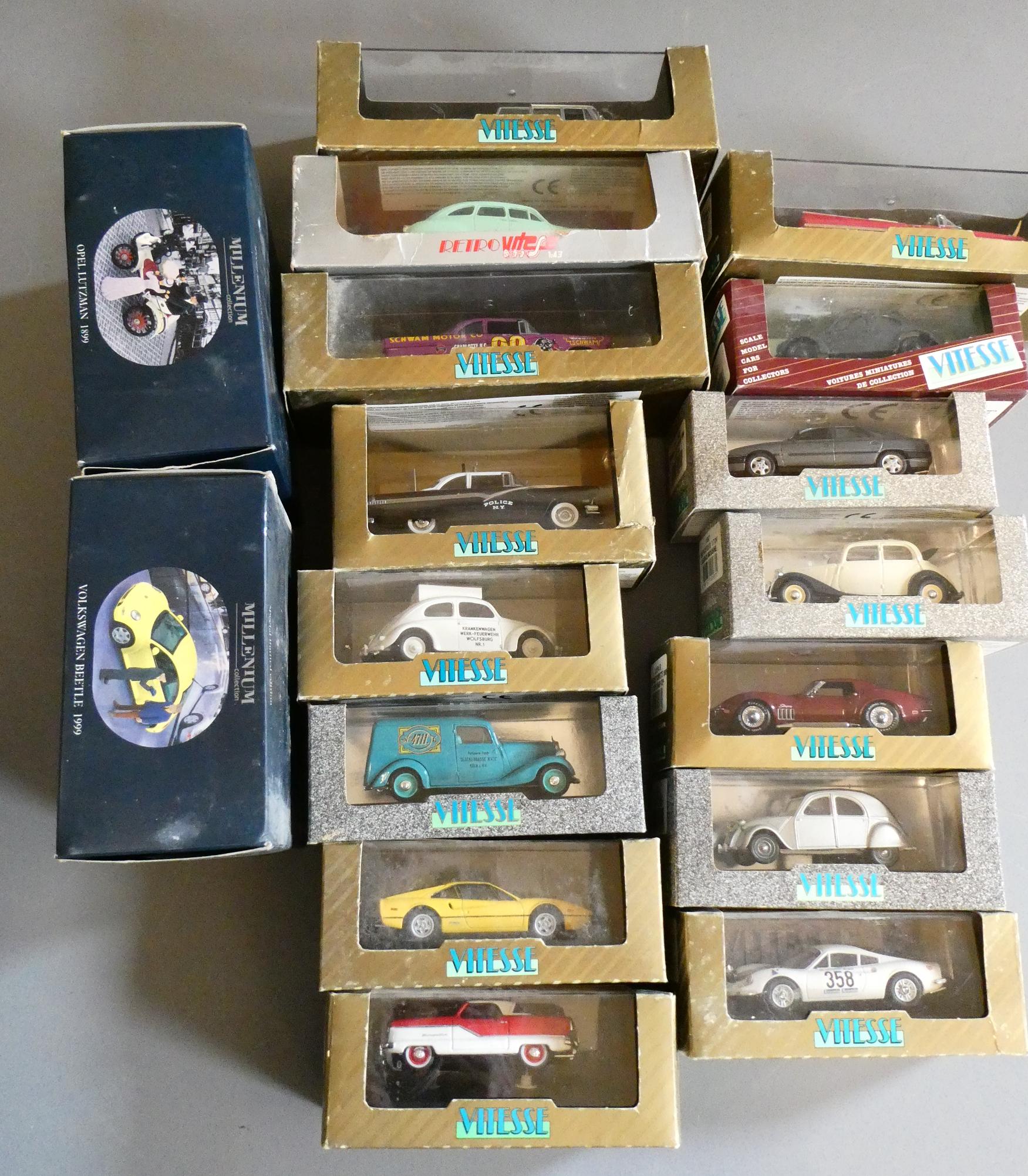 Twenty three Vitesse American and European model cars, all items boxed, excellent, boxes fair (Est. Image