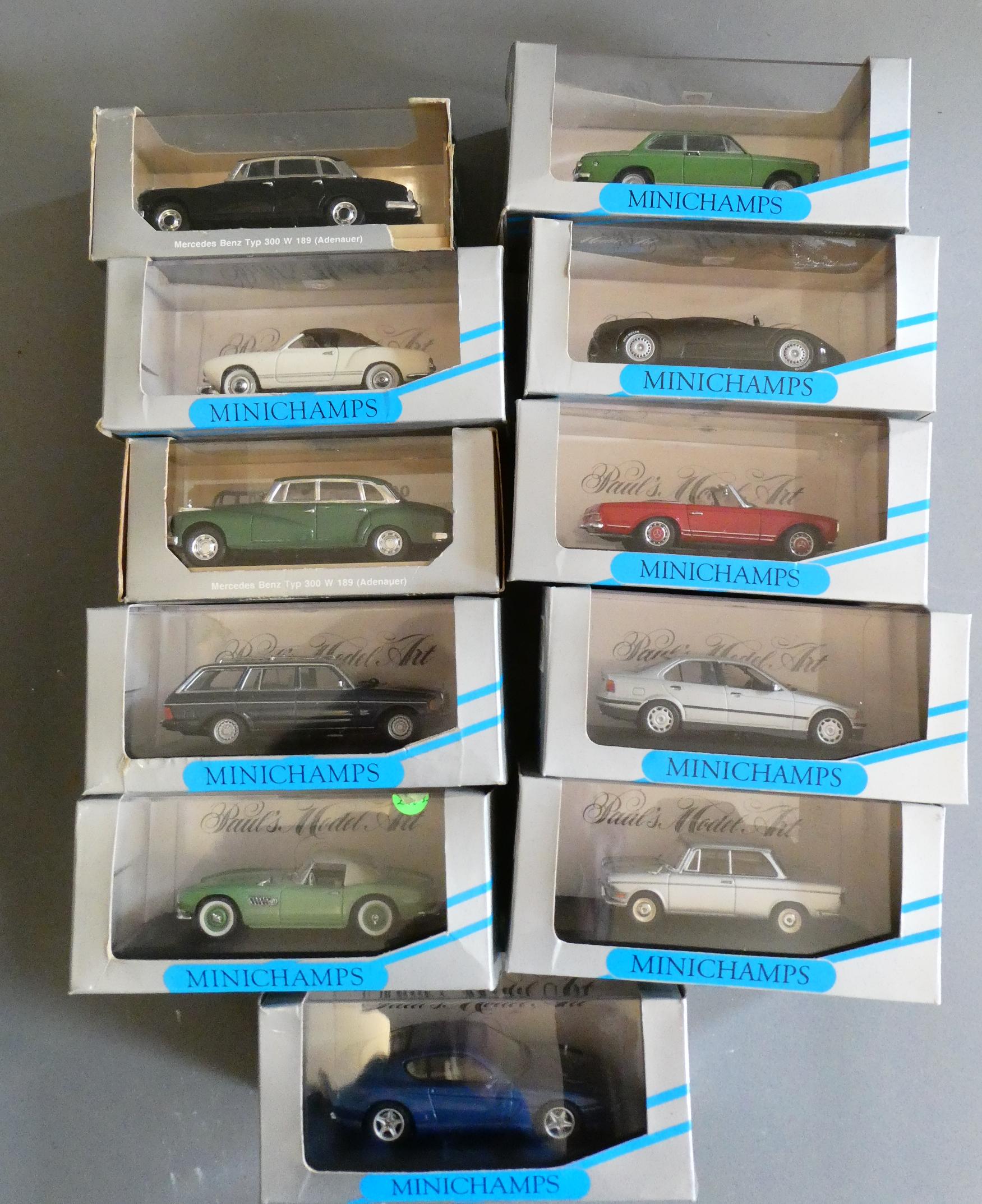 Eleven 1:43 scale Mini Champs cars, all items boxed, excellent (Est. plus 24% premium inc. VAT) Image