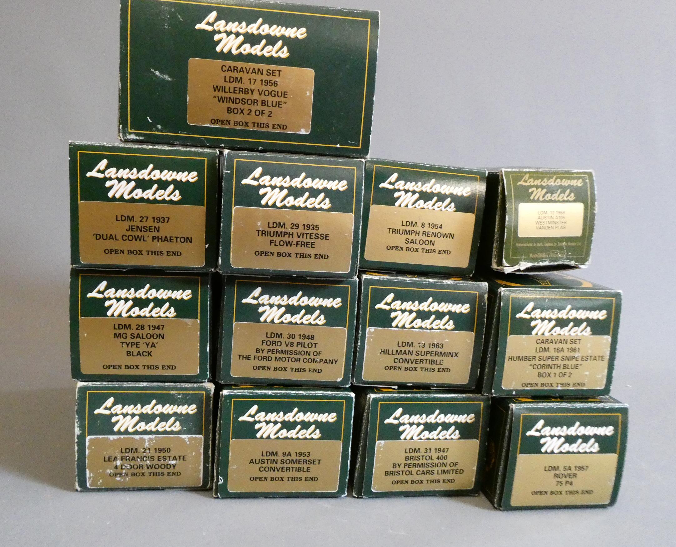 Thirteen Lansdowne Models 1:43 scale model cars. All items boxed, excellent (Est. plus 24% premium Image