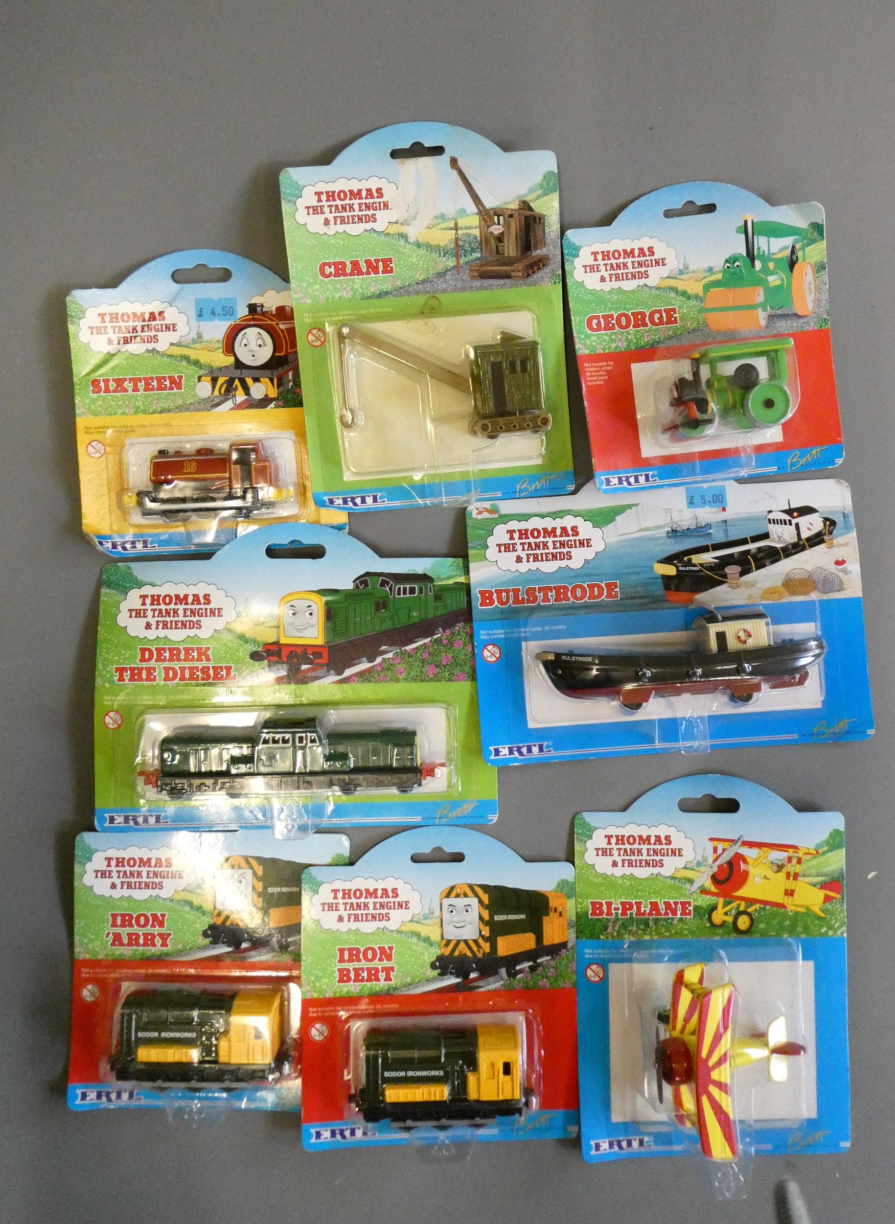 Fifteen ERTL Thomas and Friends locomotive and other vehicles, all items boxed, boxes good to Image