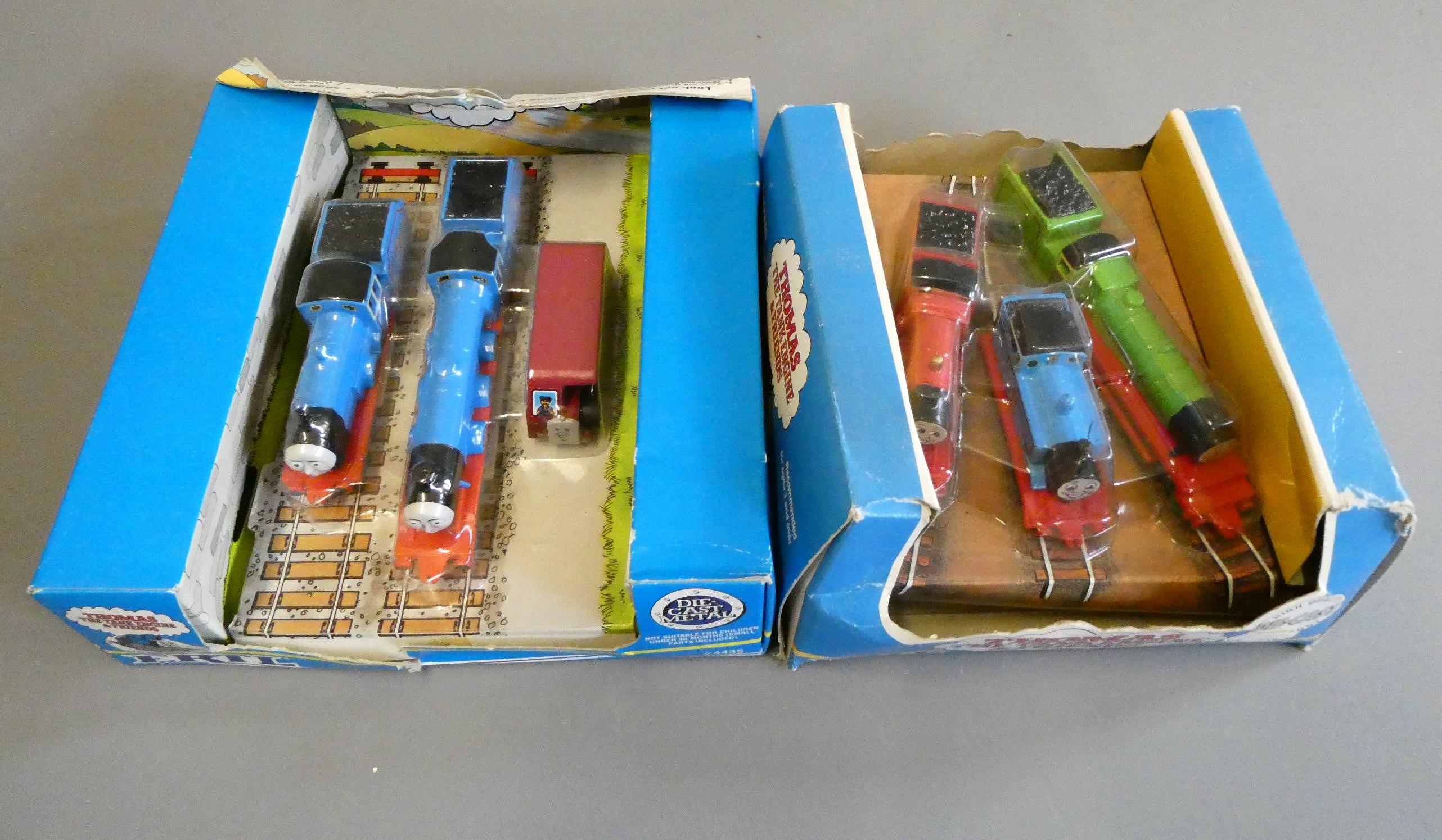 Fifteen ERTL Thomas and Friends locomotive and other vehicles, all items boxed, boxes good to Image