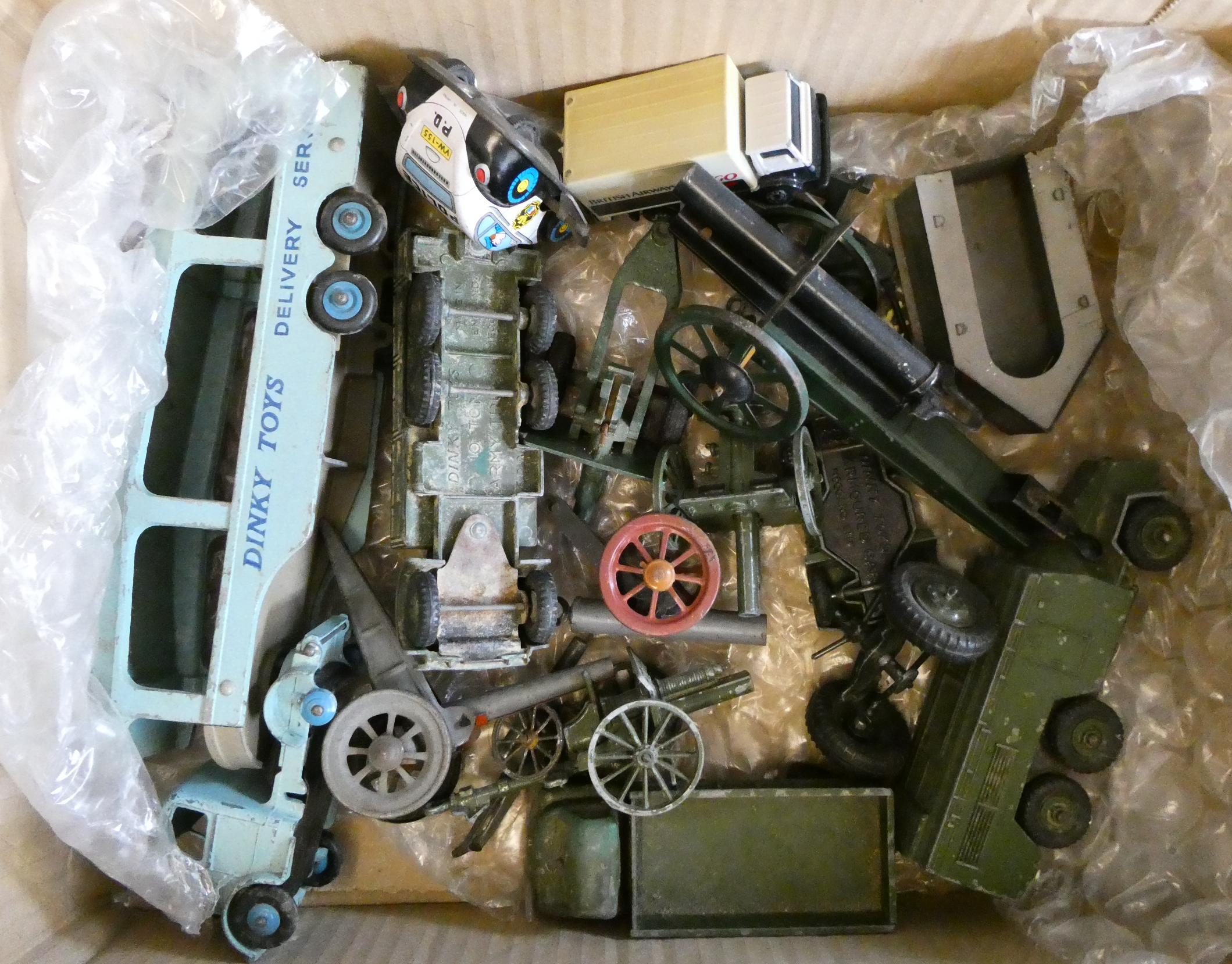 Playworn diecast military vehicles and guns by Dinky and others, poor (Est. plus 24% premium inc. Image