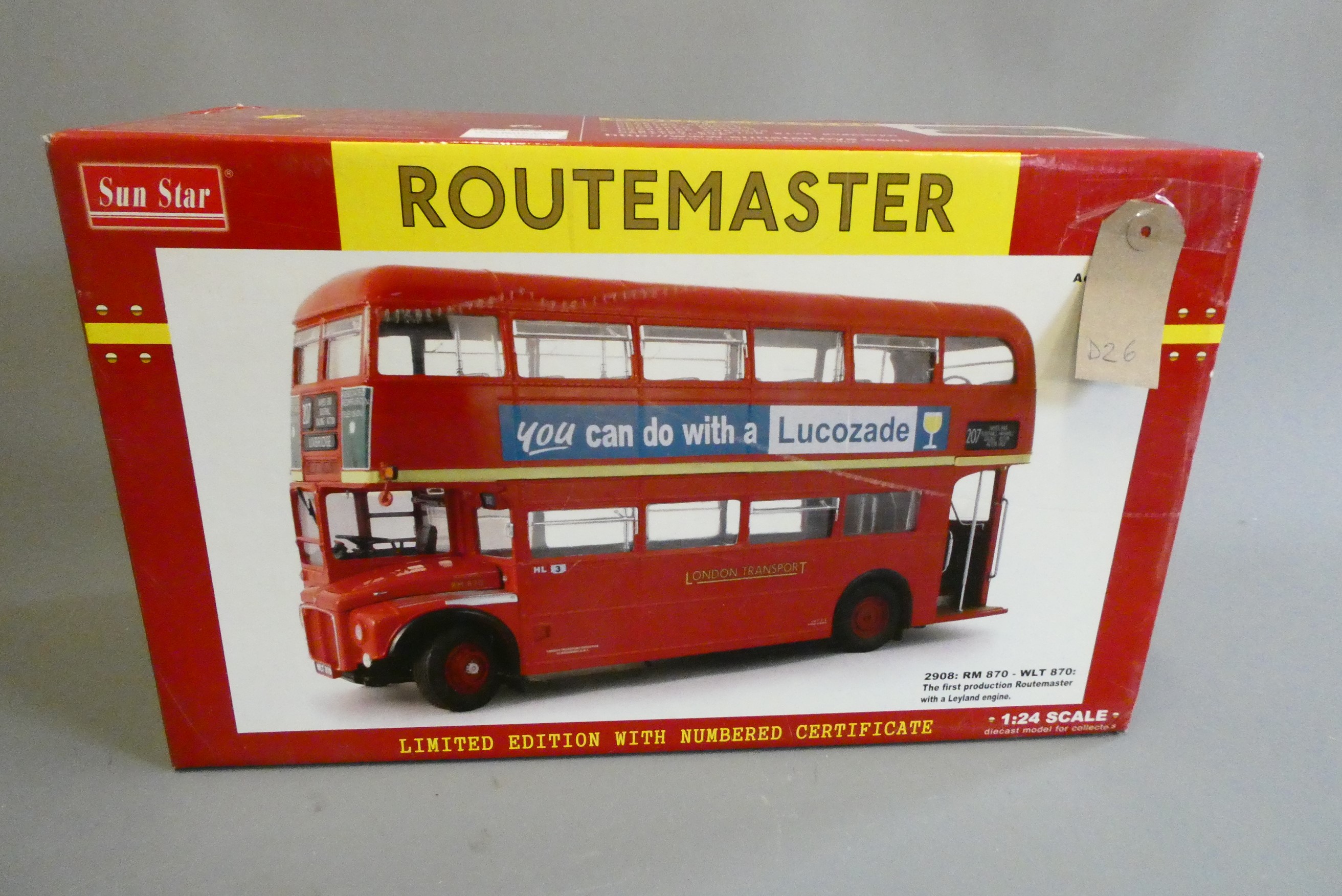Sun Star 1:24 scale Routemaster London bus, boxed, excellent (Est. plus 24% premium inc. VAT) Image