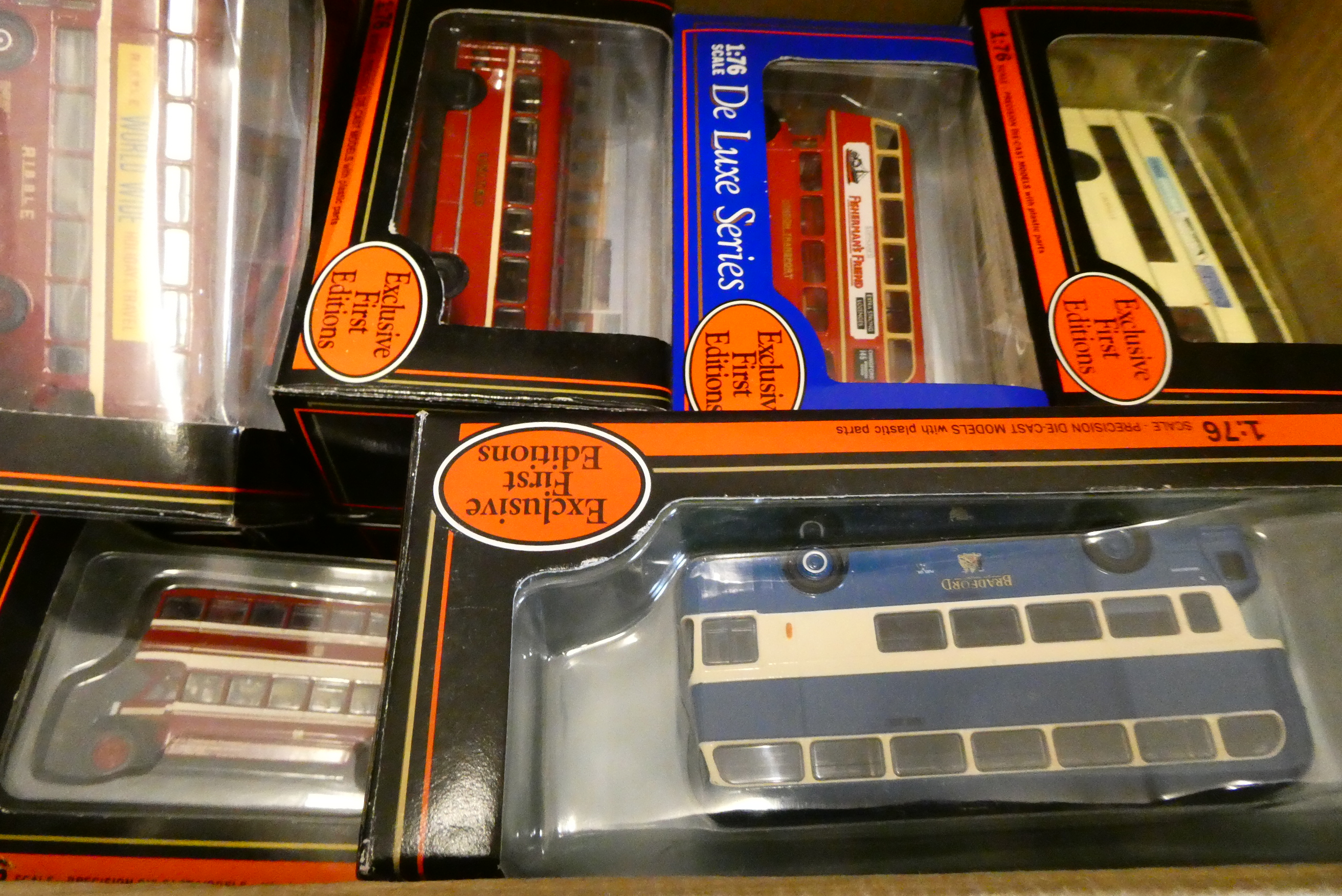Twenty three bus models from the mid 20th century by EFE, Corgi and others, all items boxed, Image