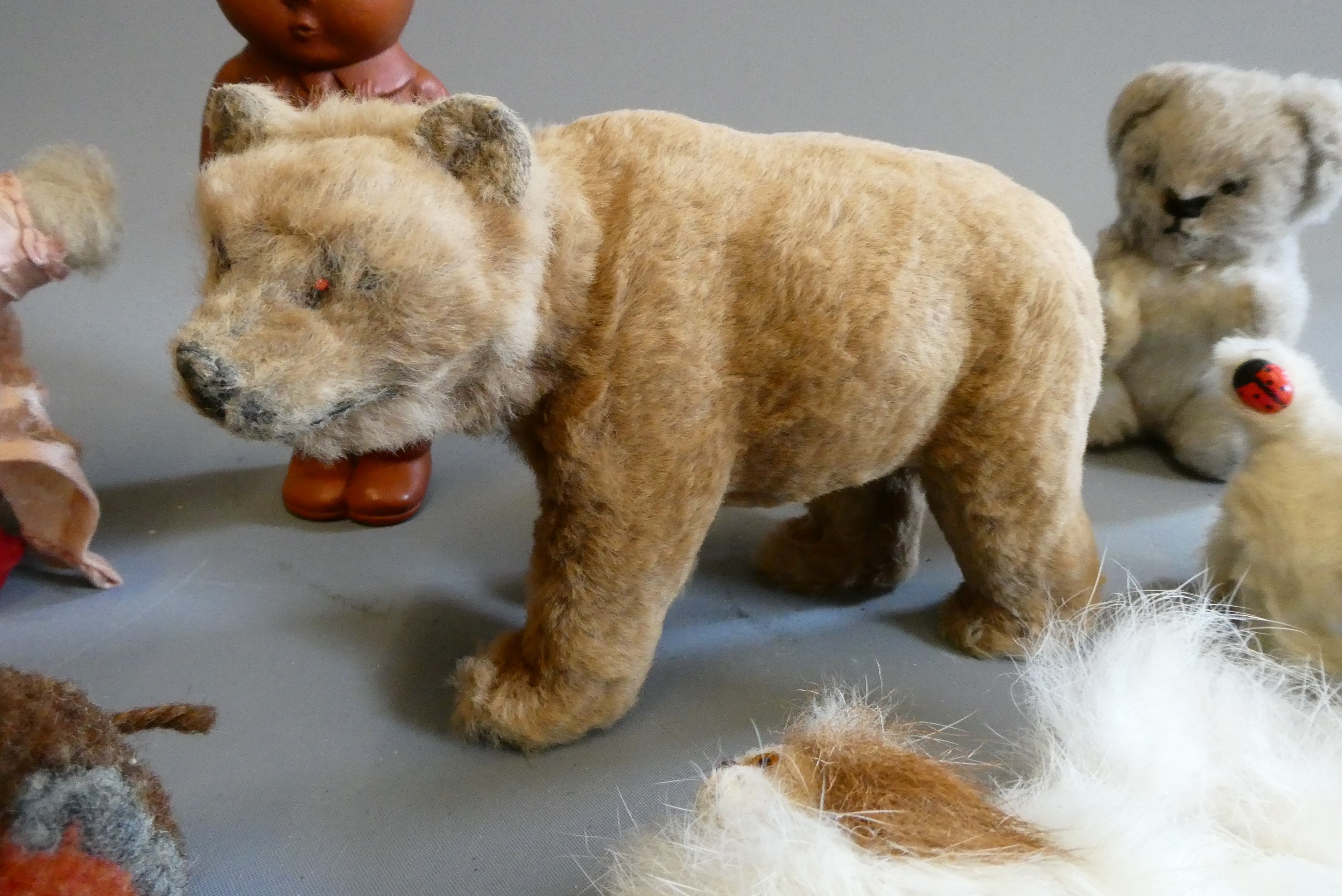 A collection of vintage toys, mainly plush, including Steiff and Chad Valley (Est. plus 24% premium Image