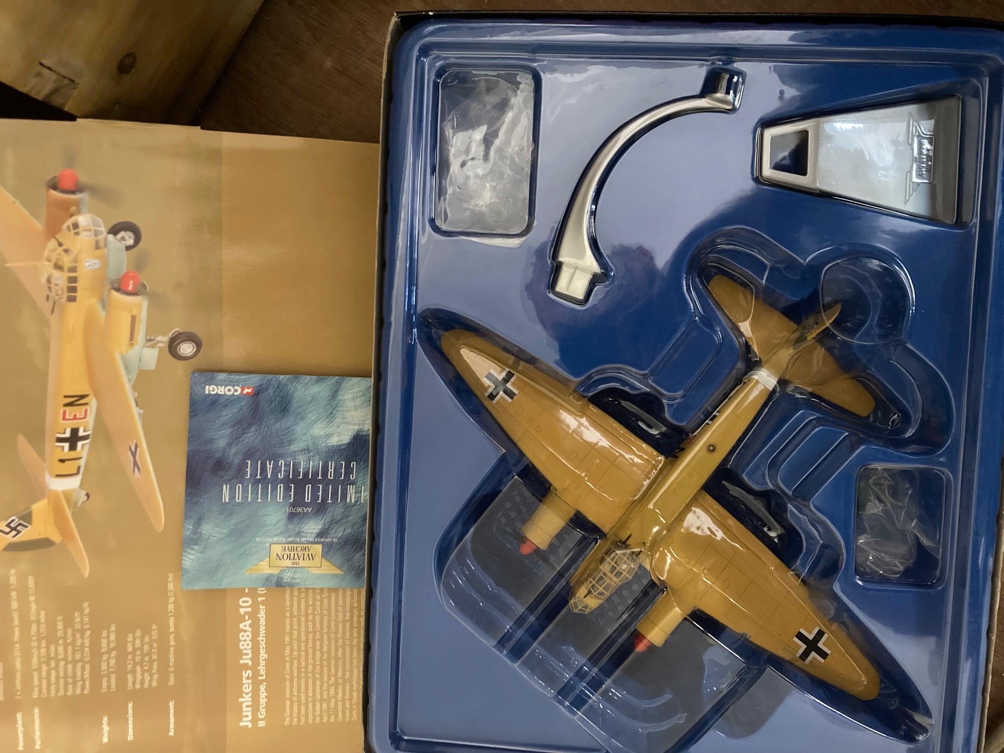 Six Corgi Aviation Archive model aircraft, all German Luftwaffe types, all these models have been Image