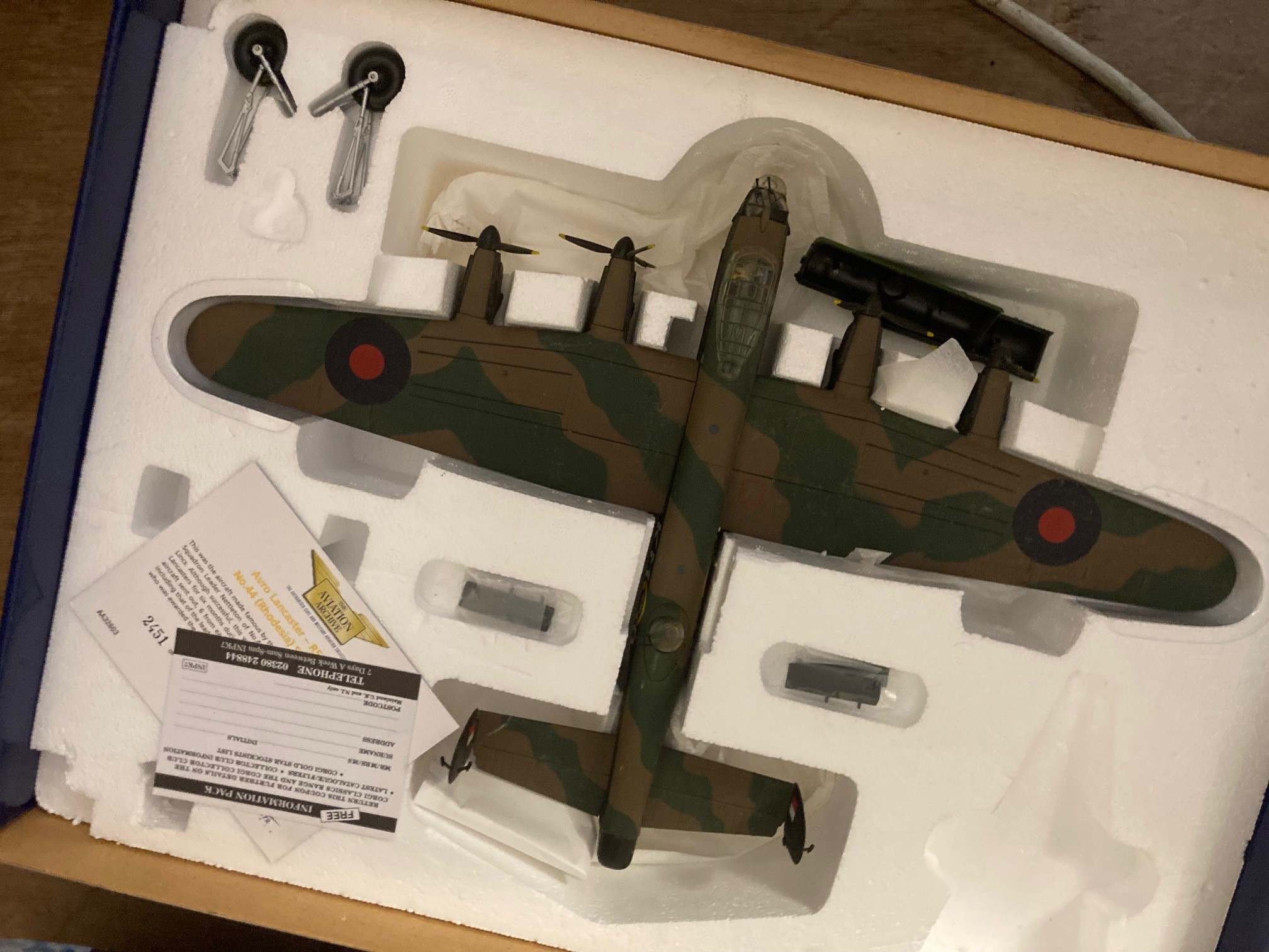 Six Corgi Aviation Archive model aircraft, all RAF types, all these models have been out on display. Image