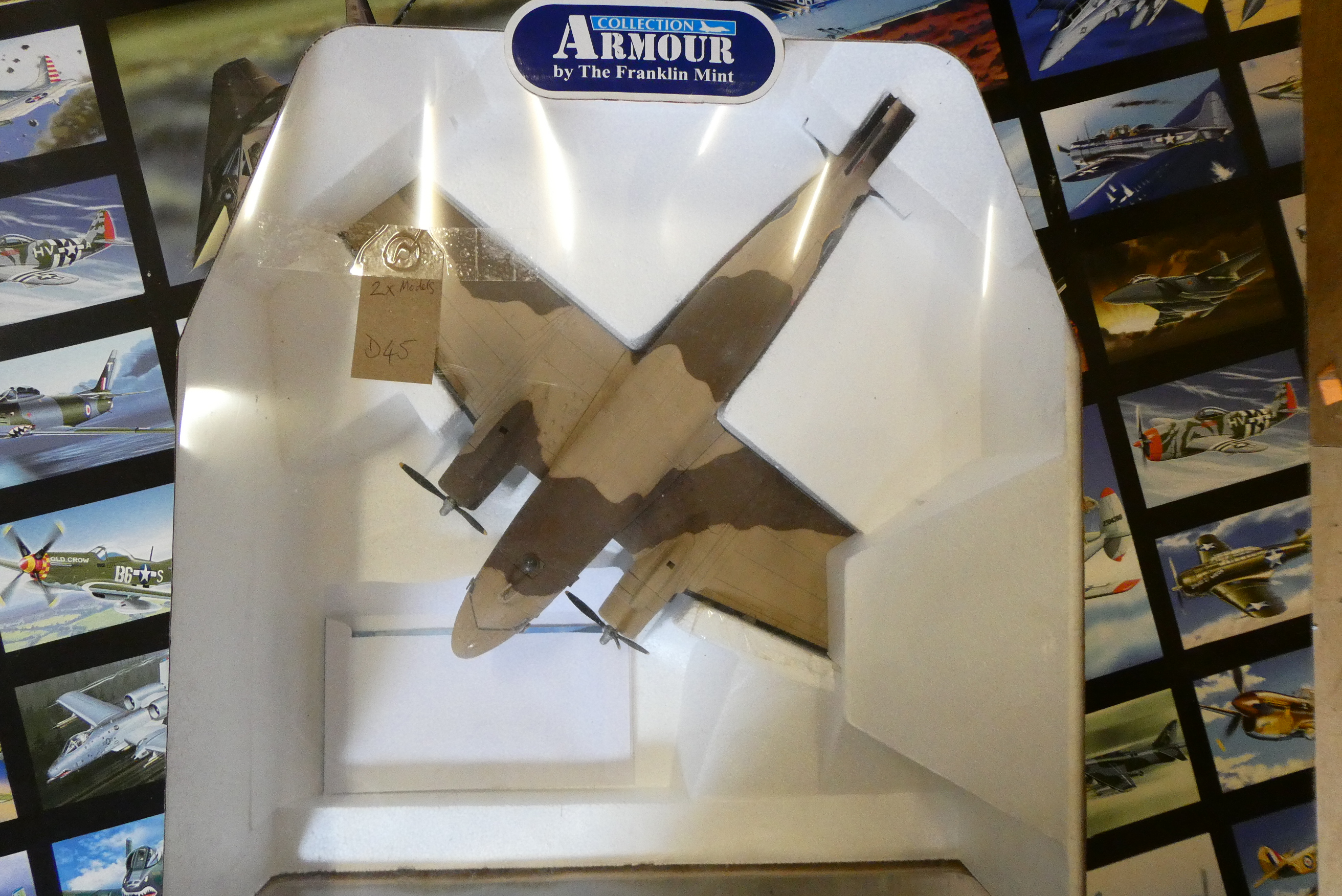 Franklin Mint Armour aircraft model comprising B17 Bomber and DC3 transport. These models have been Image