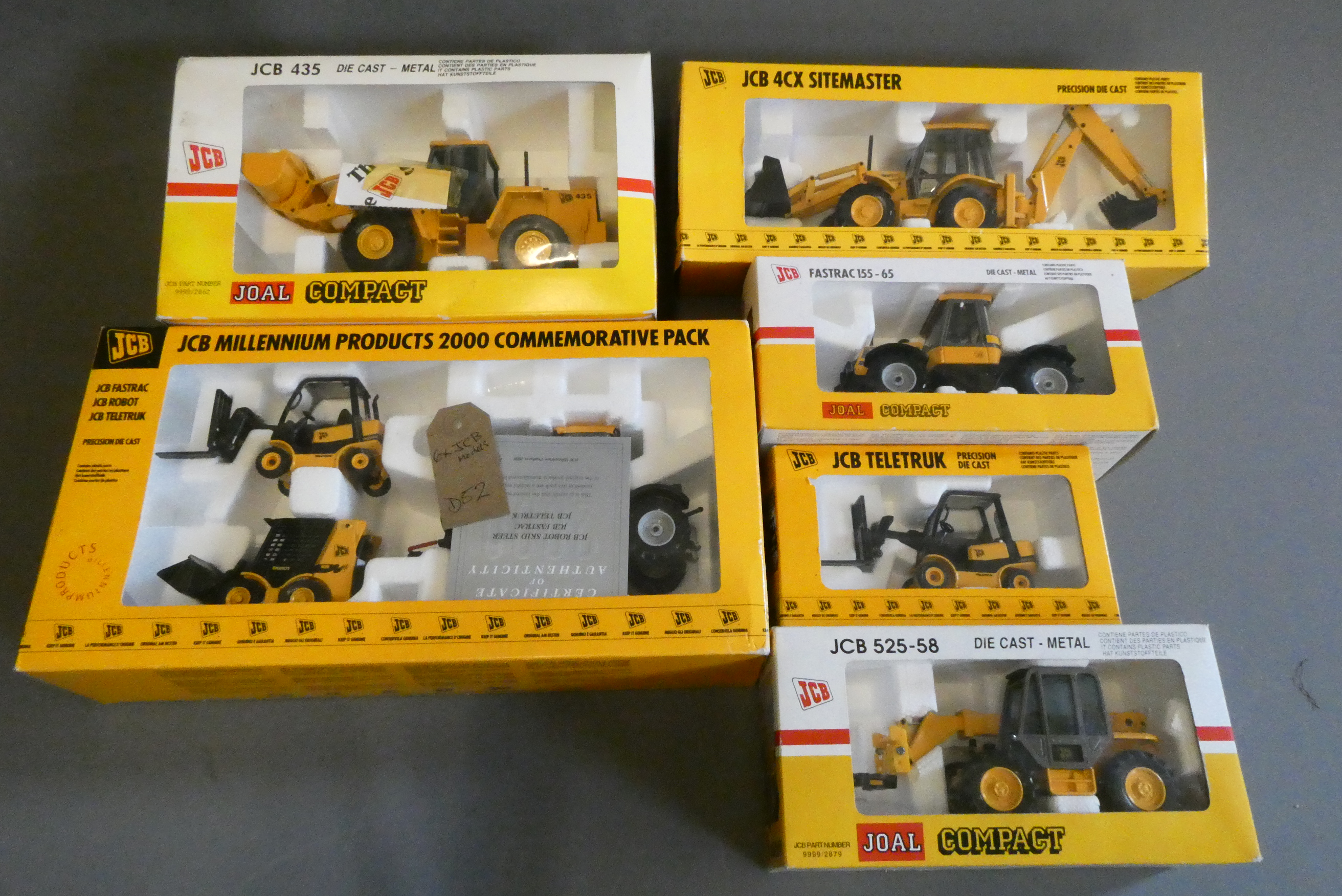 Six JCB Building Set Vehicles Millennium Commemorative Pack Earth Movers and Loaders, all items Image