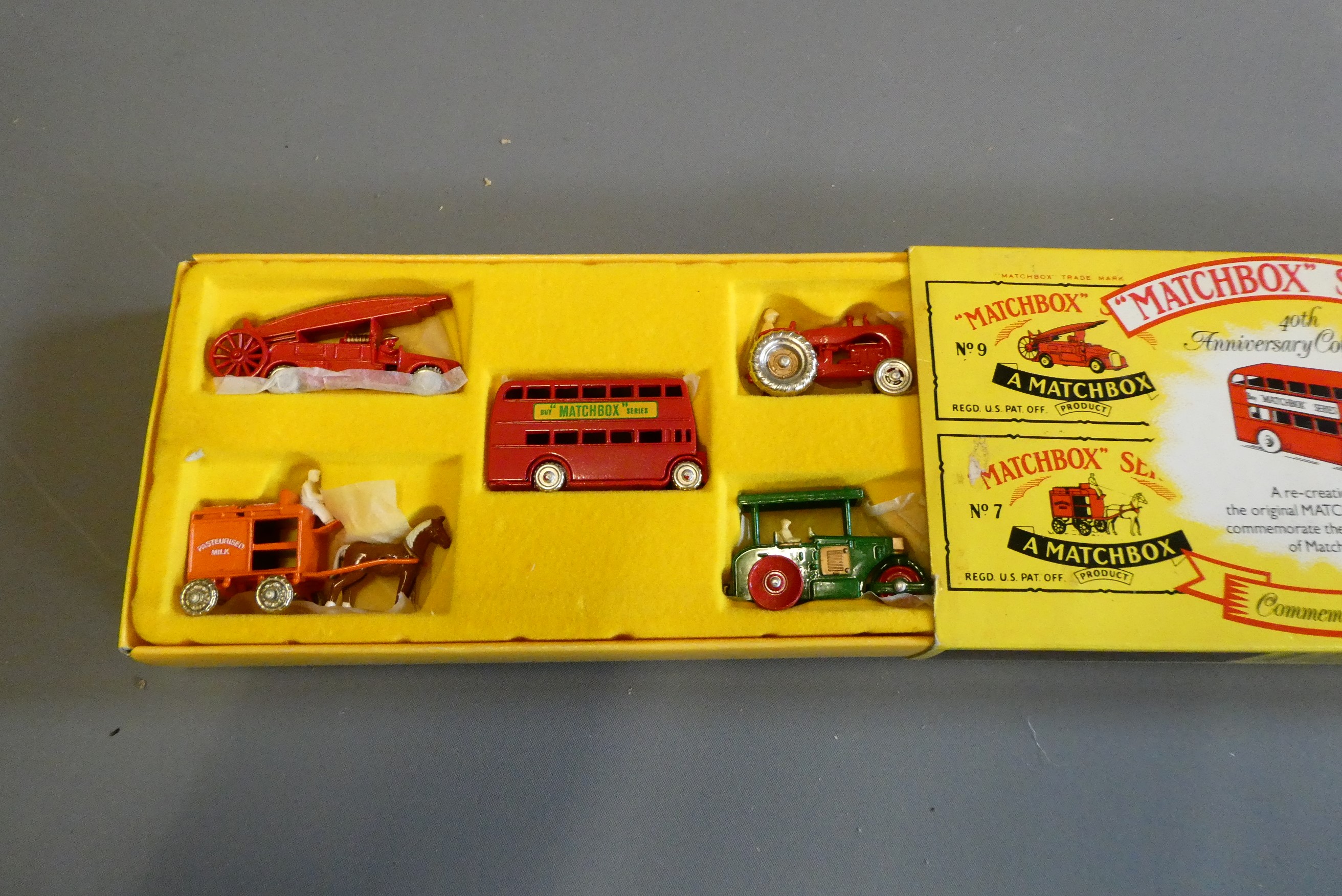 Matchbox No11 Scaffolding Truck, No26 Cement Mixer, No40 Hay Trailer, M-10 Whitlock Dumper and 40th Image