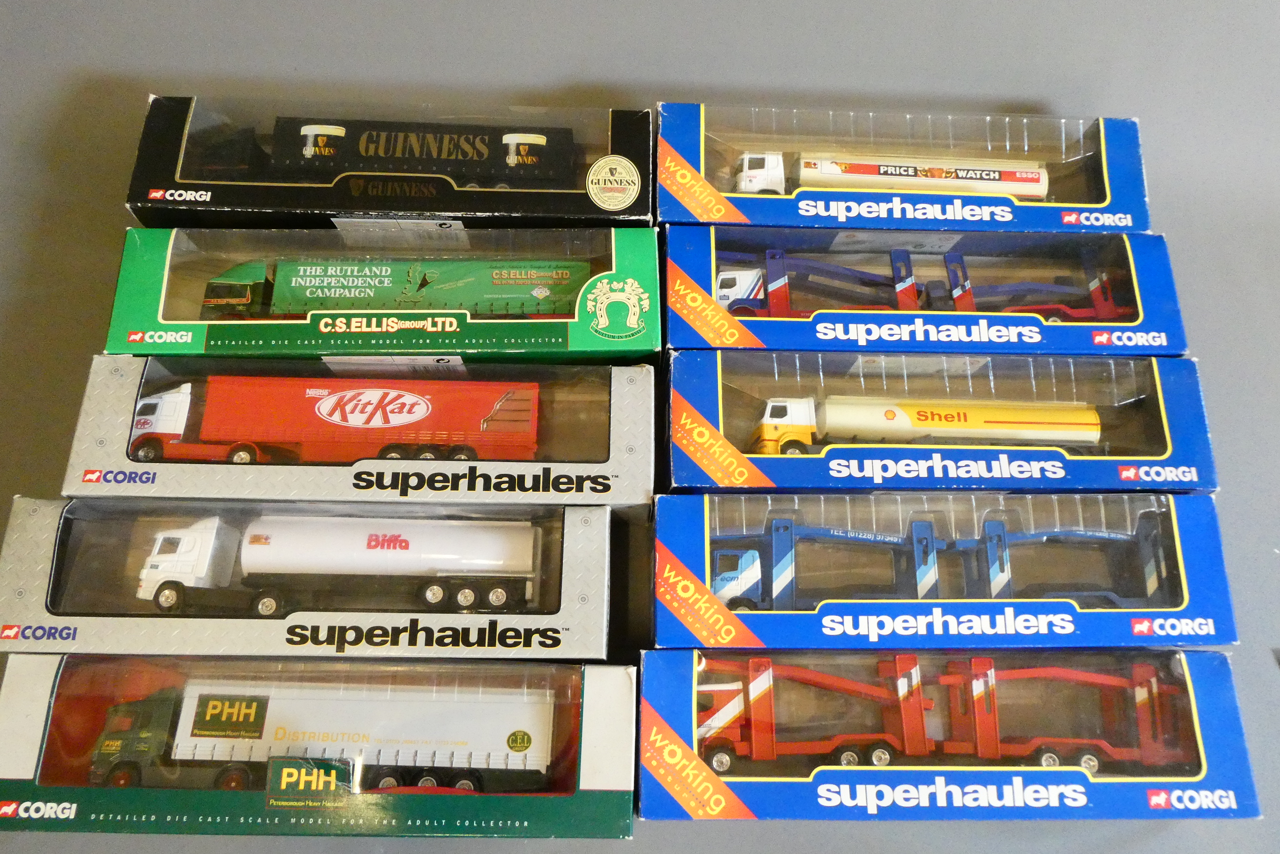 Ten Arctic trucks with trailers by Corgi and others including curtain sided wagons, petrol tankers Image
