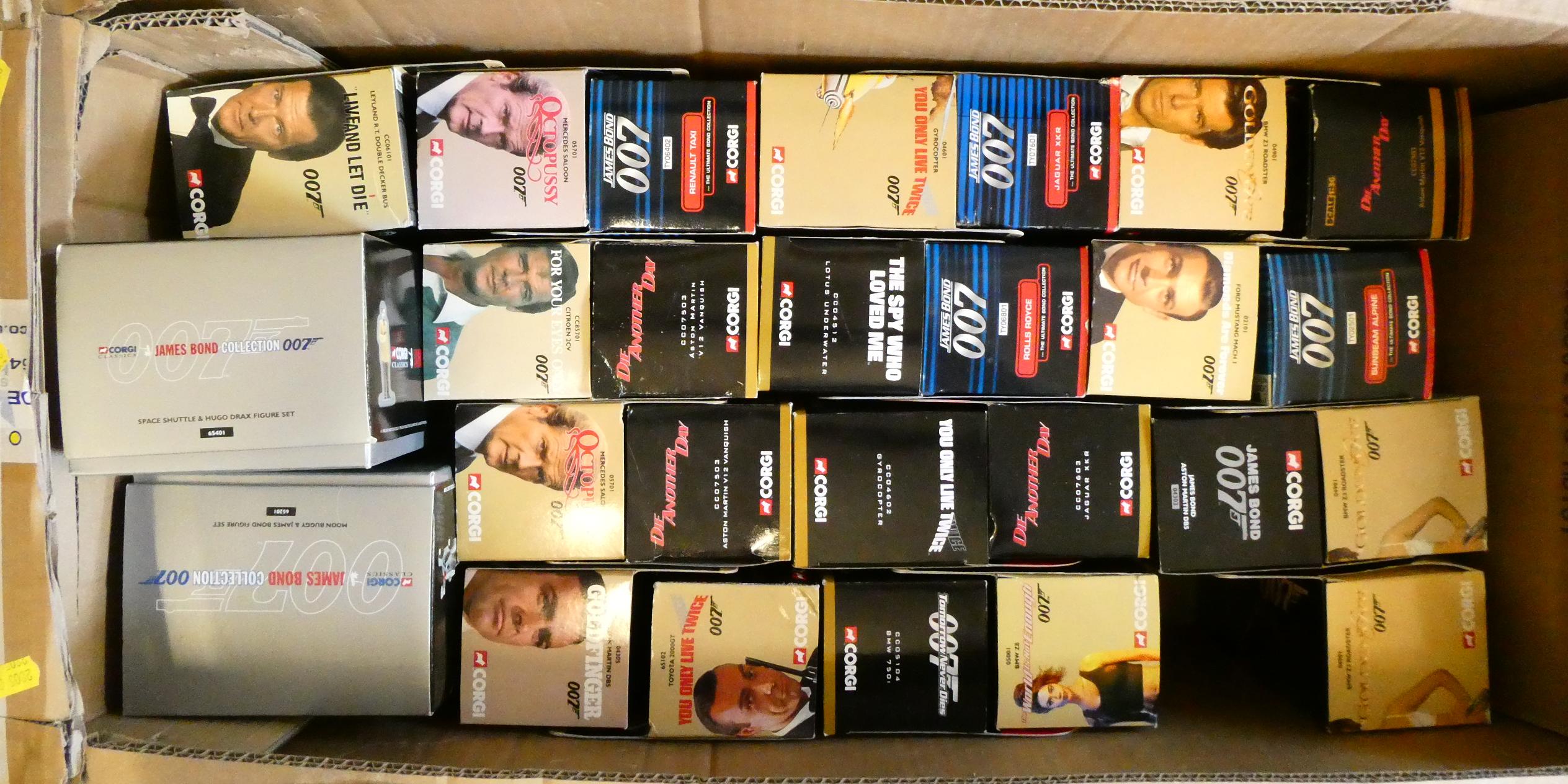 Twenty six Corgi James Bond 007 vehicles covering films from the 1960s to the 1980s. All items boxed Image
