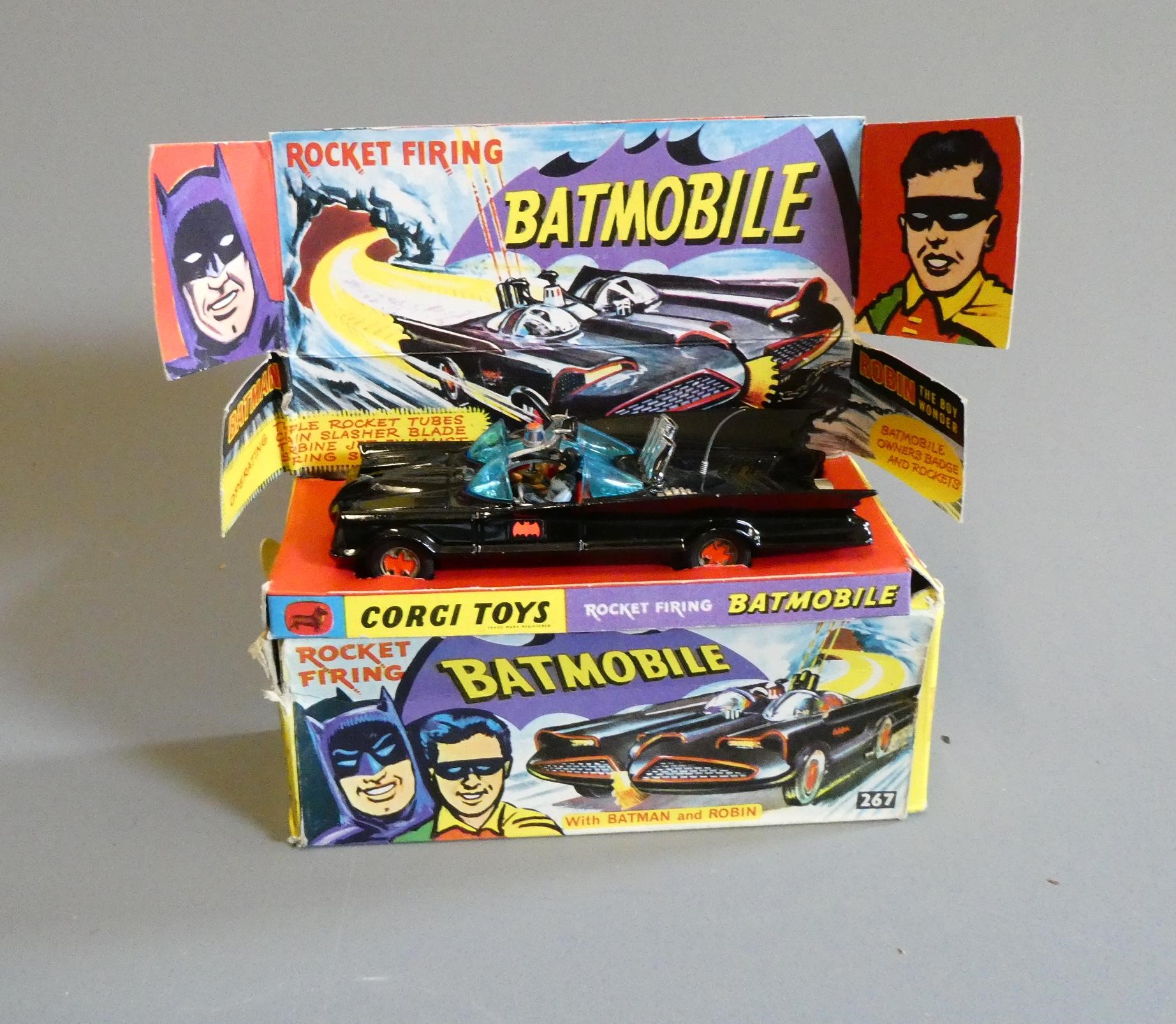 Corgi 267 Batmobile 1966/7 version, Box has some wear to flaps, interior packing good, missing Image