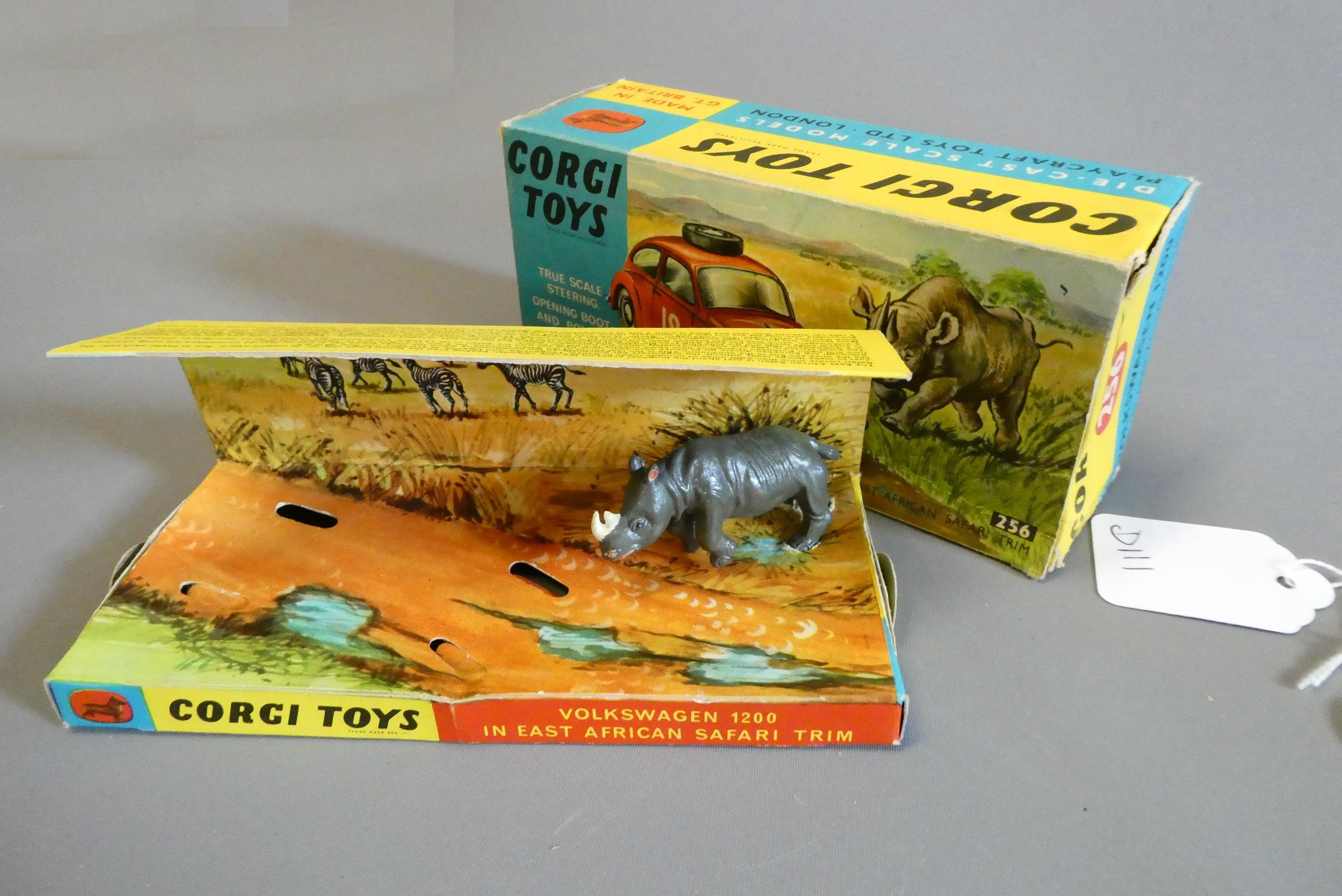 Corgi 256 VW 1200 in safari trim with rhinoceros, box good, model excellent (Est. plus 24% premium Image