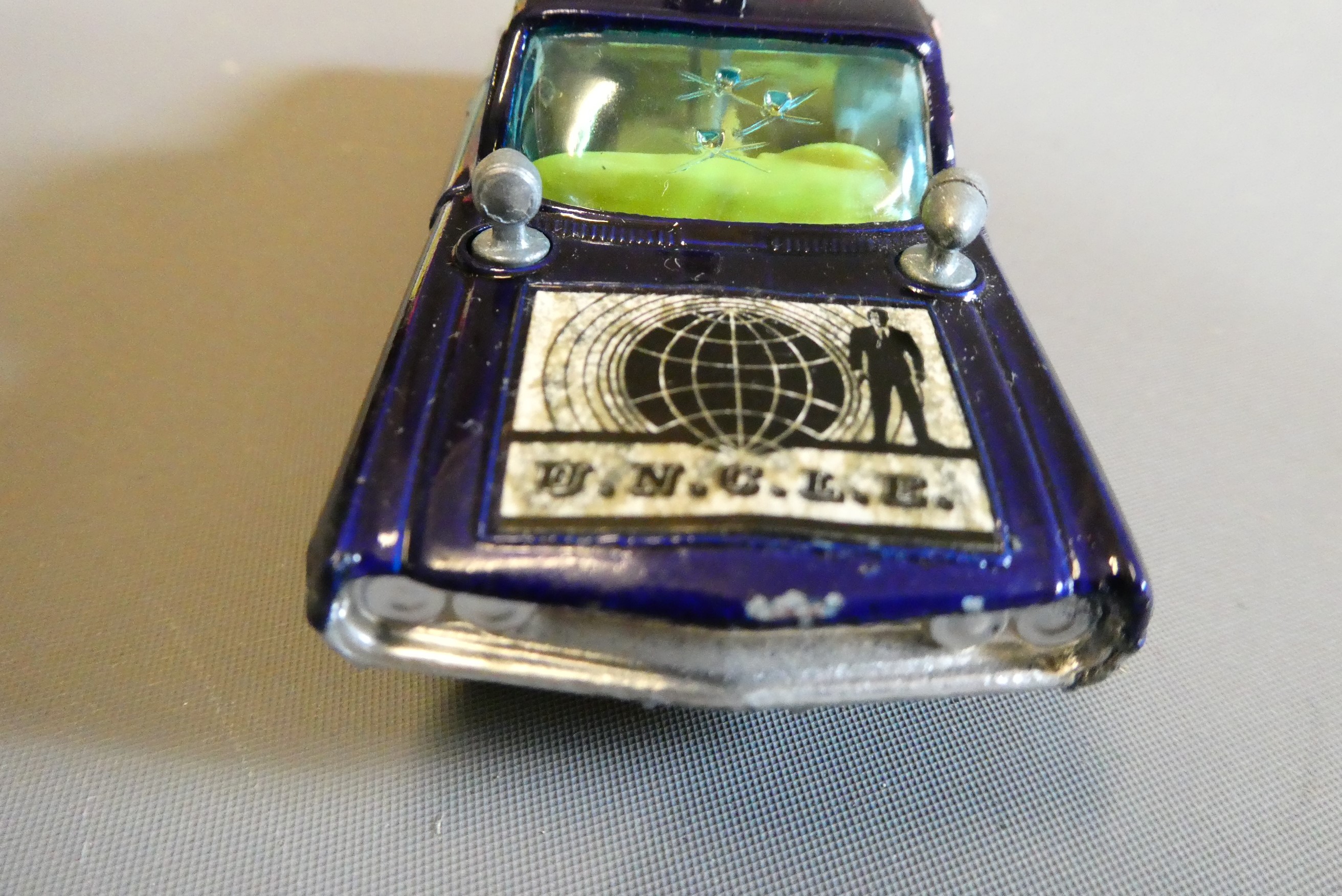 Corgi 497 Man from UNCLE car, box good, Waverly Ring is missing. Model good to excellent (Est. plus Image
