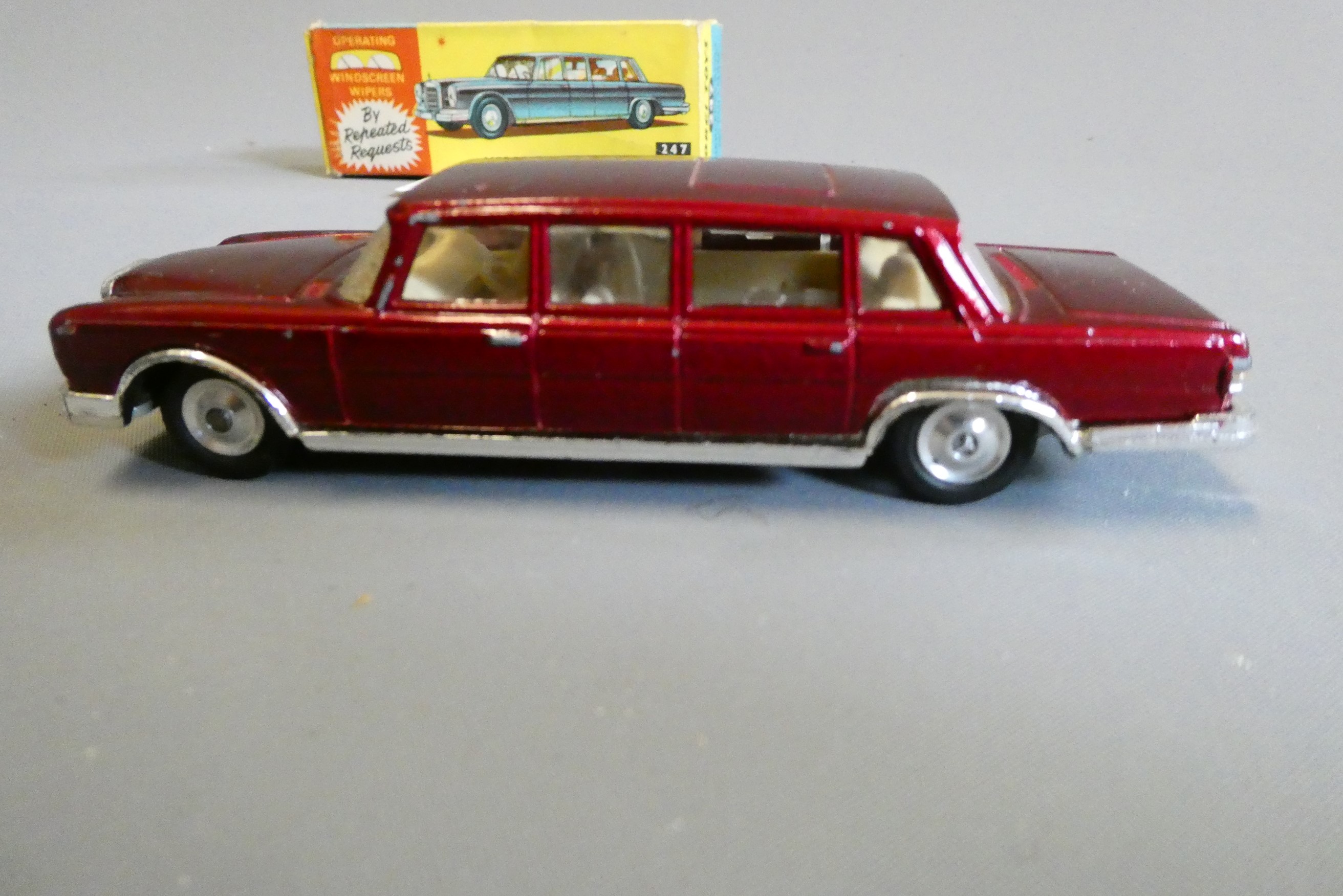 Corgi 247 Mercedes 600 Pullman, box fair to good, model good+, some slight rubbing to bonnet, small Image