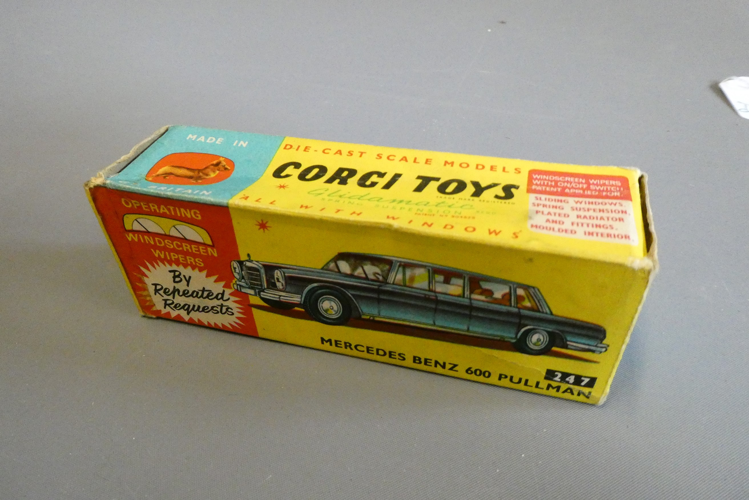 Corgi 247 Mercedes 600 Pullman, box fair to good, model good+, some slight rubbing to bonnet, small Image