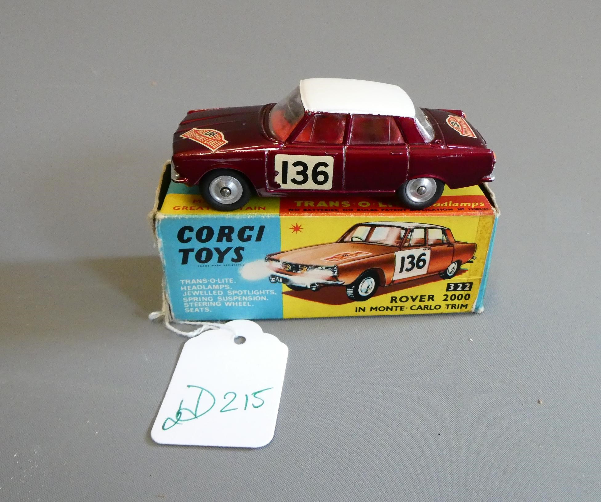 Corgi 322 Rover 2000 Monte Carlo, trim box has some repairs, fair, model good to excellent. Some Image